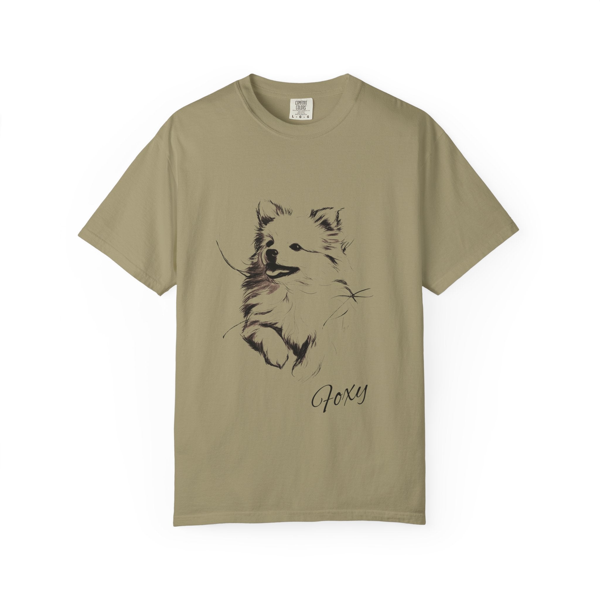 Personalized Pomeranian T-Shirt | Custom Dog Name Tee | Comfort Colors 1717 Tee | Minimal Sketch Vintage Style | Dog lover gift
