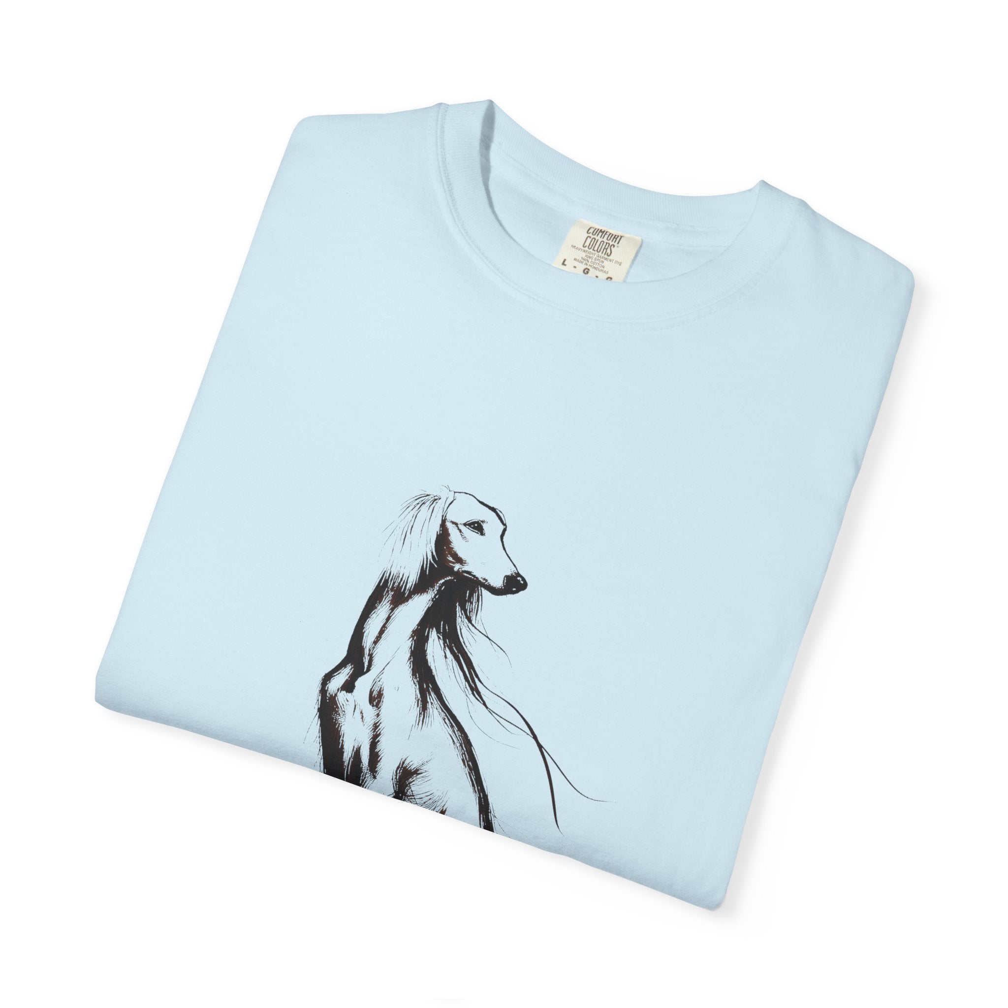Personalized Saluki T-Shirt | Custom Dog Name Tee | Comfort Colors 1717 Tee | Minimal Sketch Vintage Style | Dog lover gift