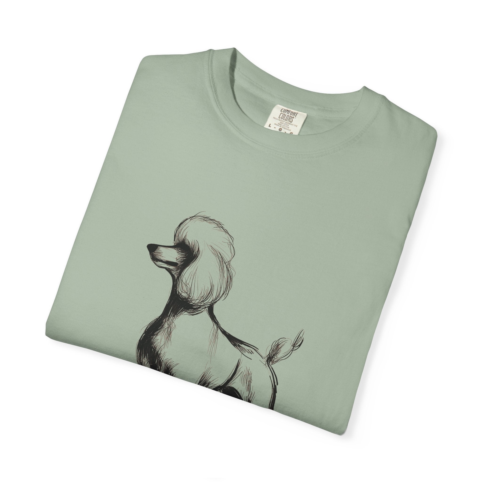 Personalized Poodle T-Shirt | Custom Dog Name Tee | Comfort Colors 1717 Tee | Minimal Sketch Vintage Style | Dog lover gift