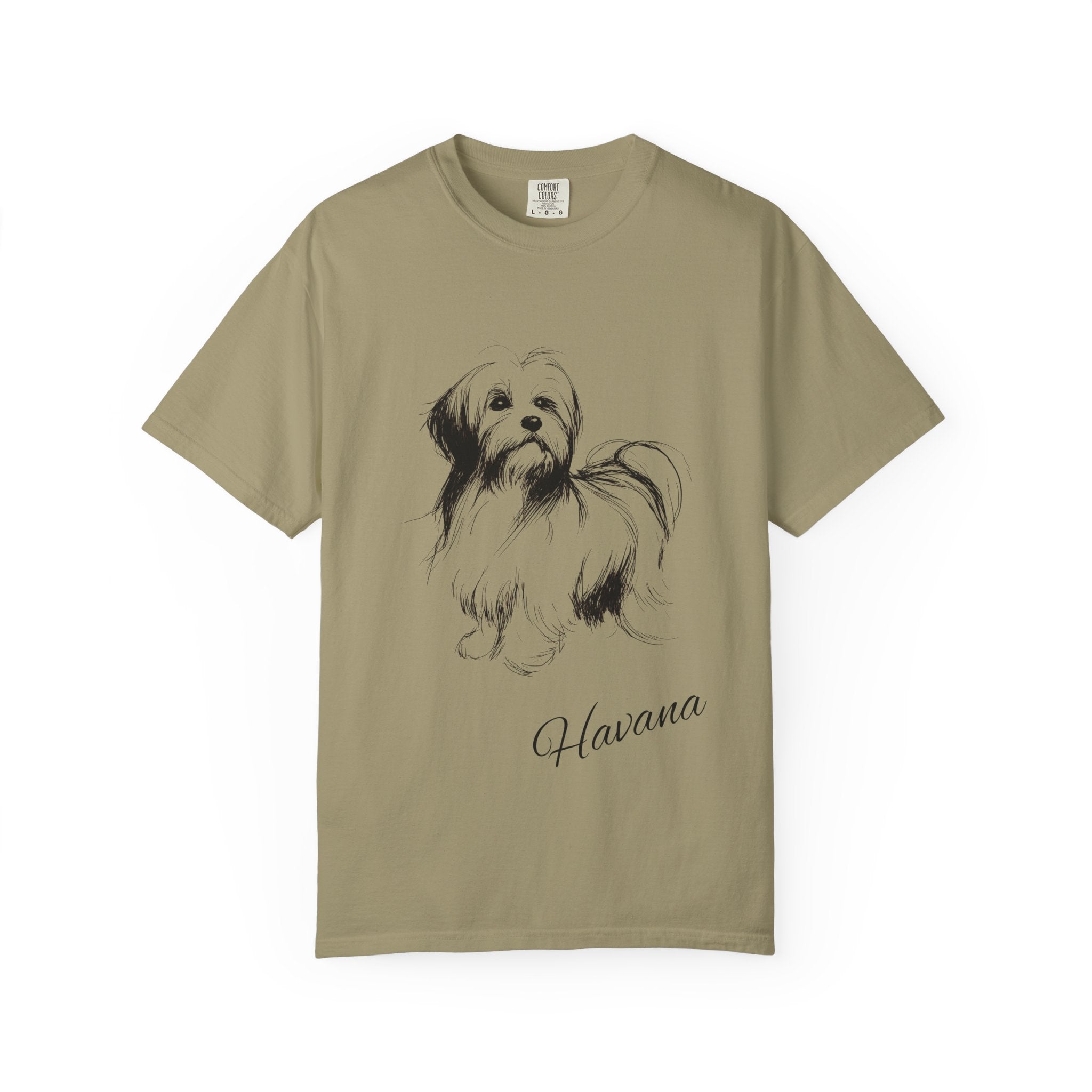 Personalized Havanese T-Shirt | Custom Dog Name Tee | Comfort Colors Tee | Minimal Sketch Vintage Style | Dog lover gift