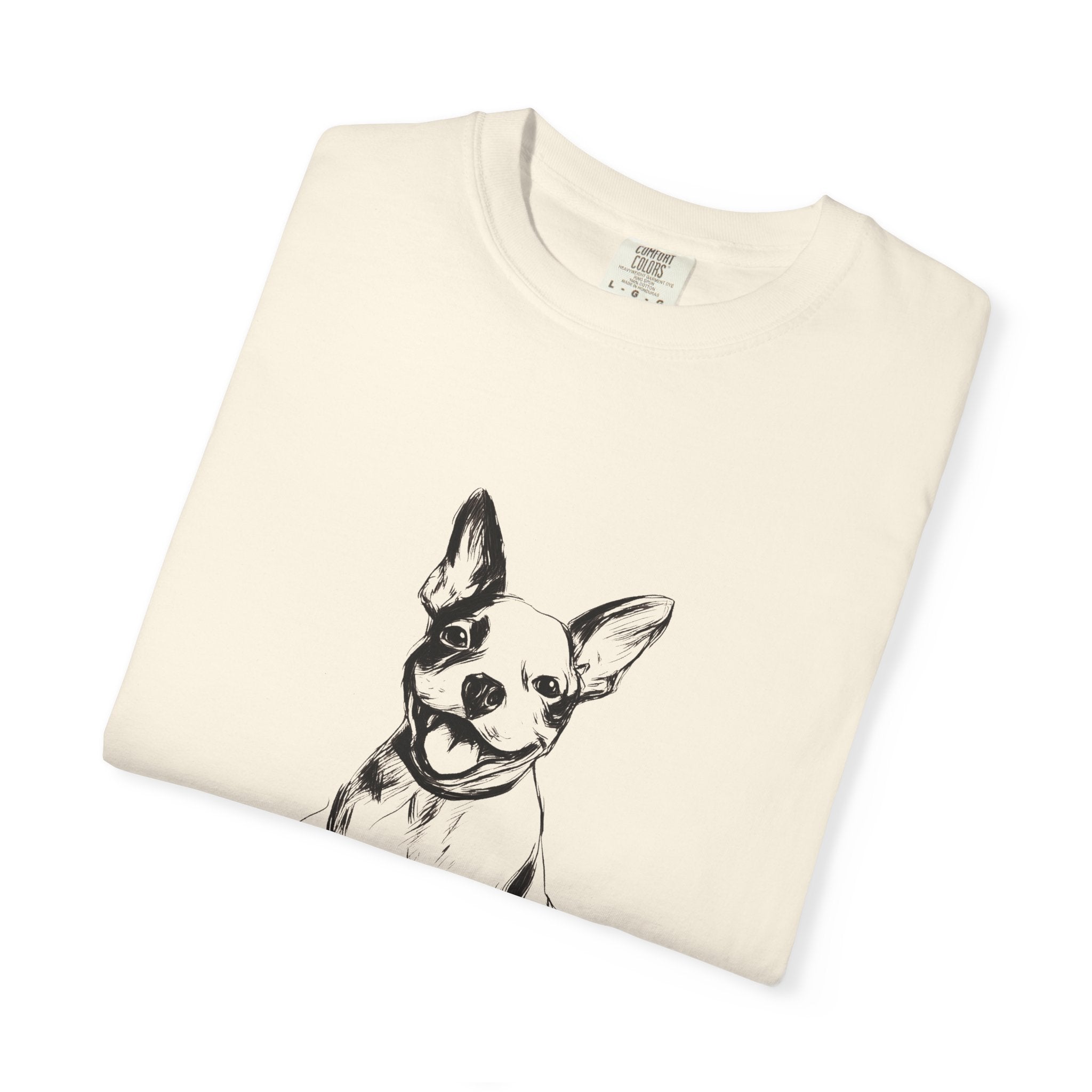 Personalized Boston Terrier T-Shirt | Custom Dog Name Tee | Comfort Colors Tee | Minimal Sketch Vintage Style | Dog lover gift