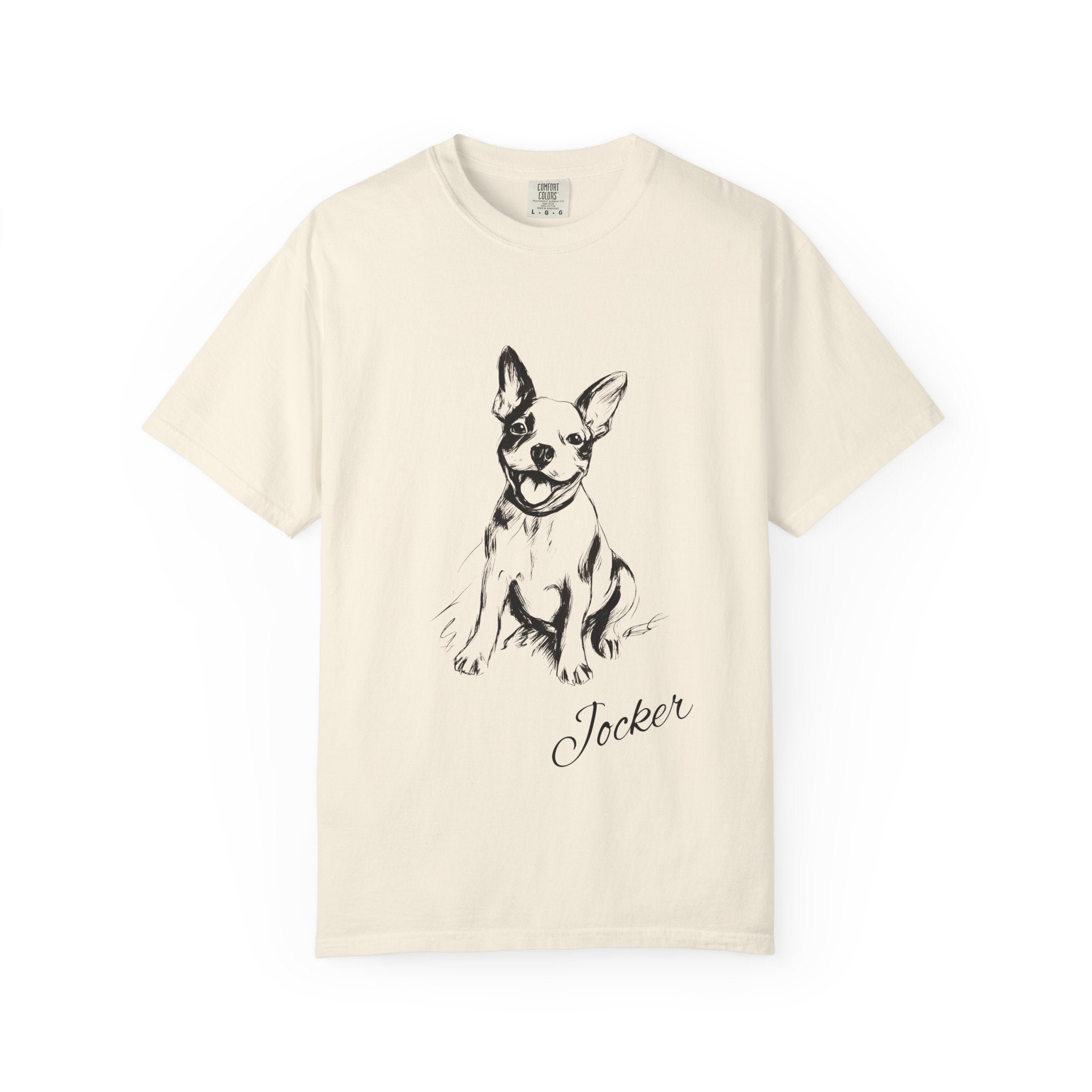 Personalized Boston Terrier T-Shirt | Custom Dog Name Tee | Comfort Colors Tee | Minimal Sketch Vintage Style | Dog lover gift