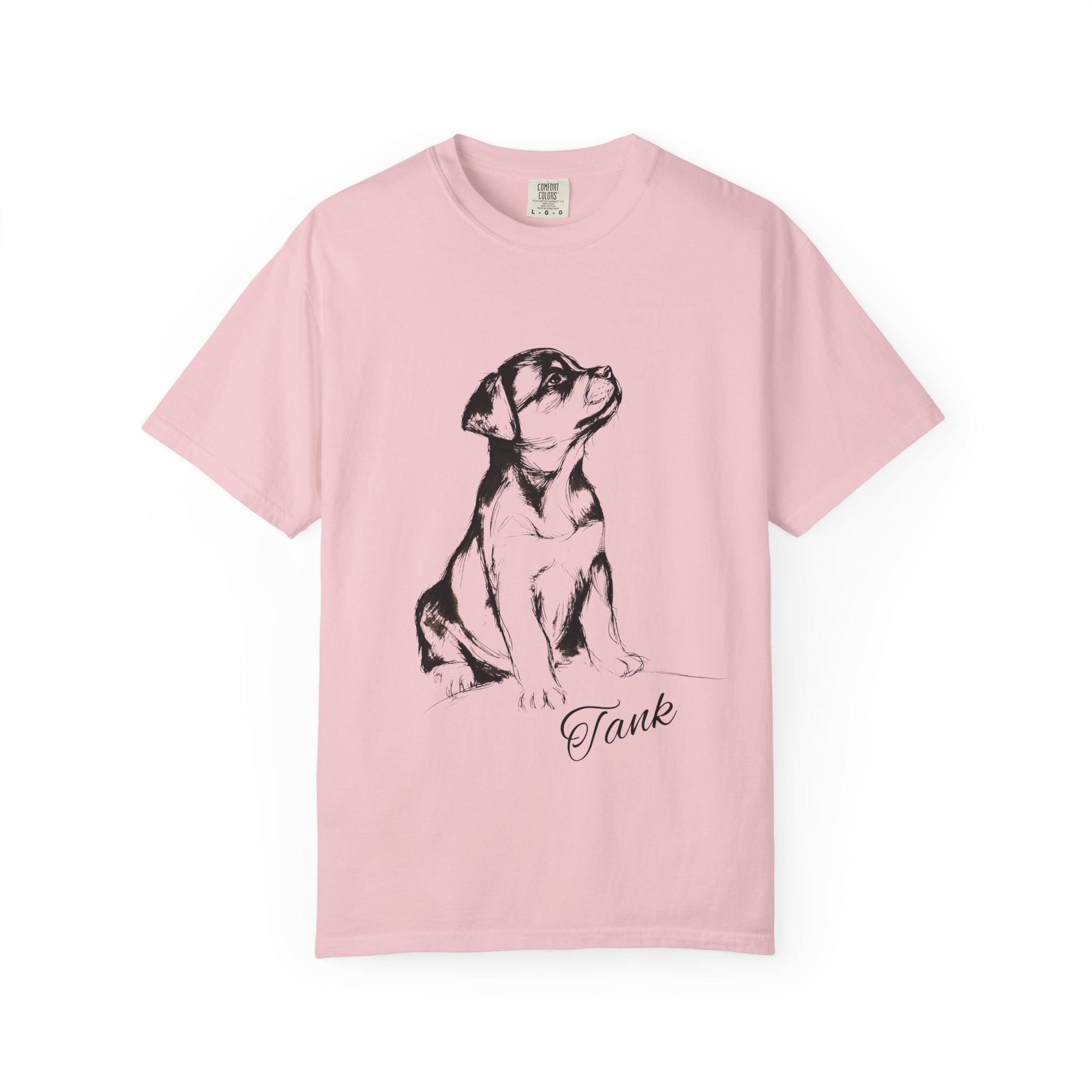 Personalized Rottweiler T-Shirt | Custom Dog Name Tee | Comfort Colors 1717 Tee | Minimal Sketch Vintage Style | Dog lover gift
