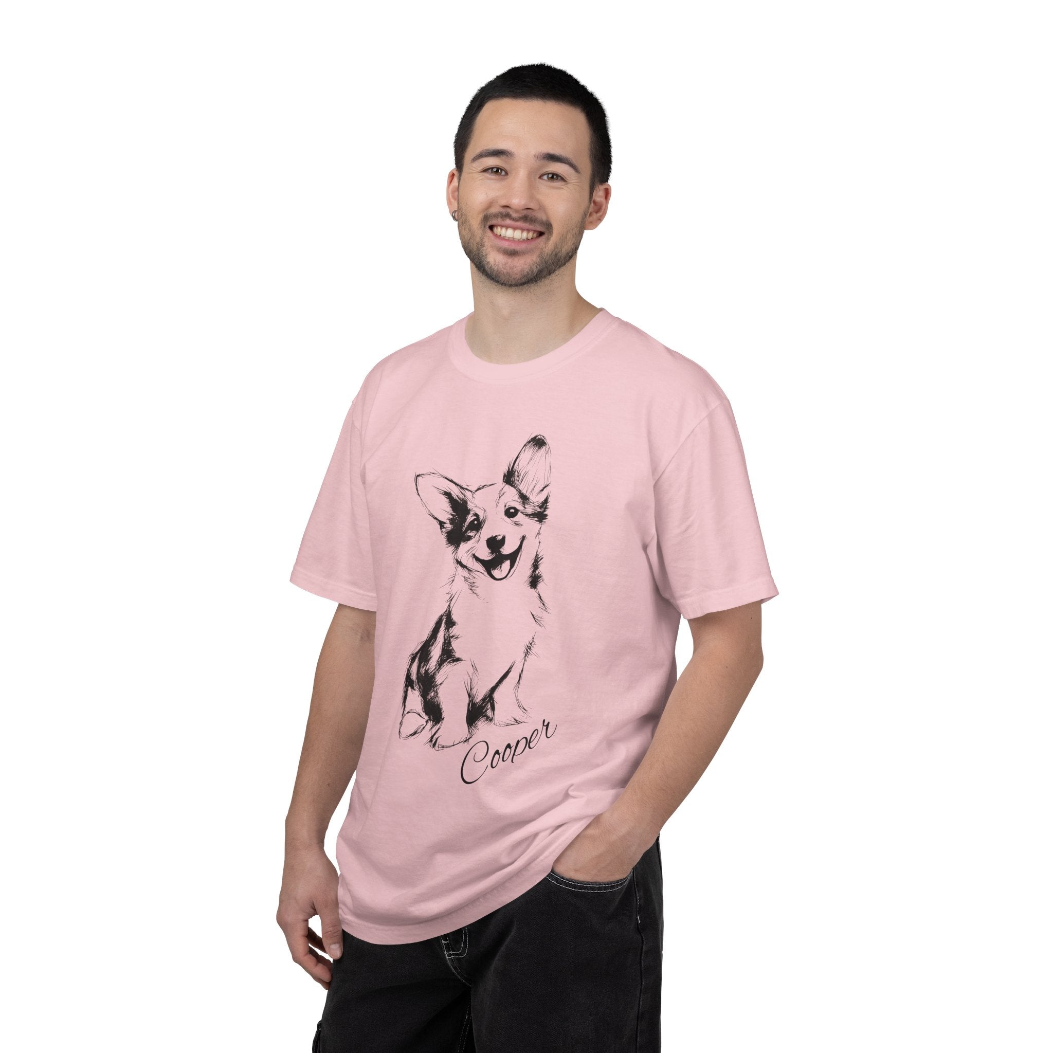Personalized Corgi T-Shirt | Custom Dog Name Tee | Comfort Colors 1717 Tee | Minimal Sketch Vintage Style | Dog lover gift