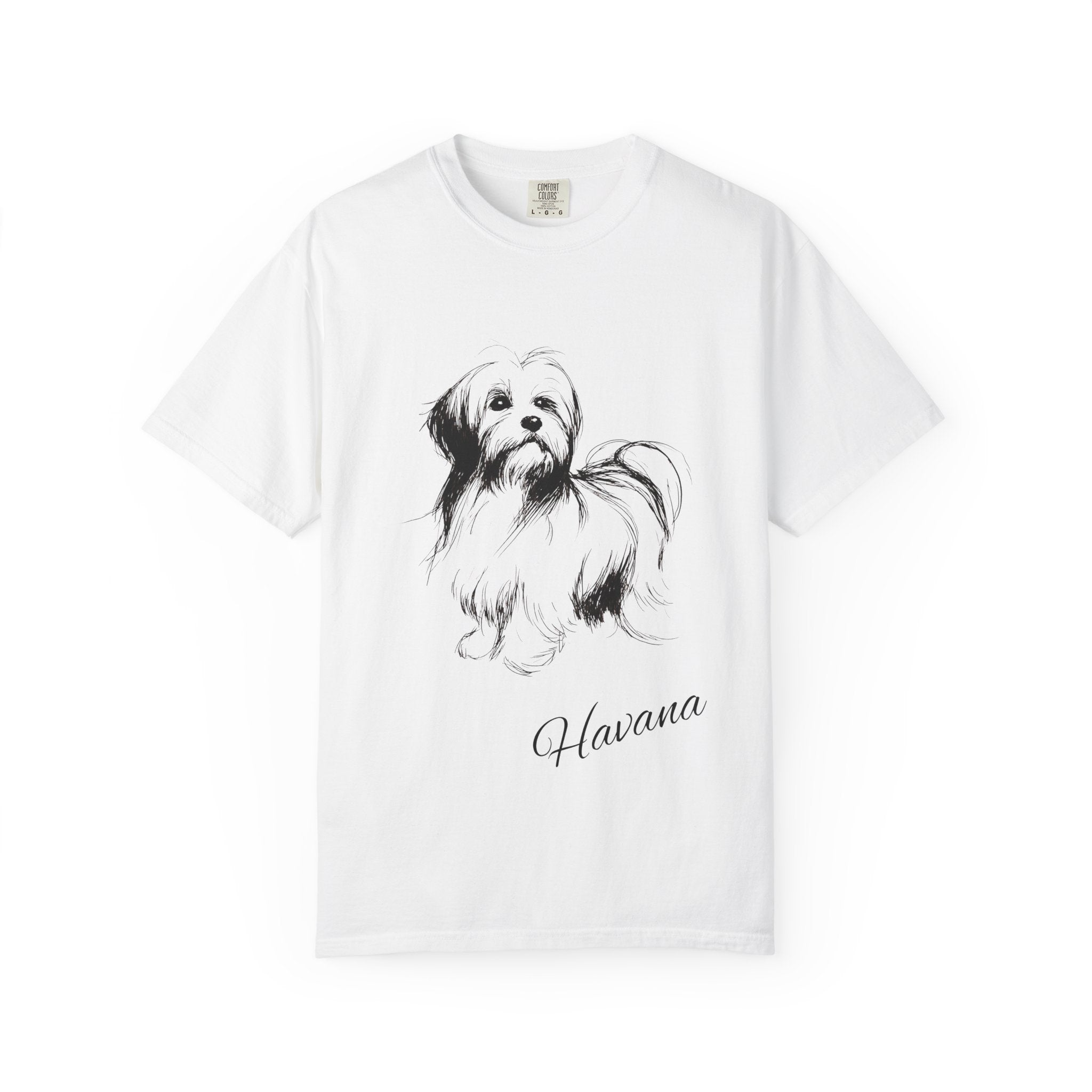 Personalized Havanese T-Shirt | Custom Dog Name Tee | Comfort Colors Tee | Minimal Sketch Vintage Style | Dog lover gift