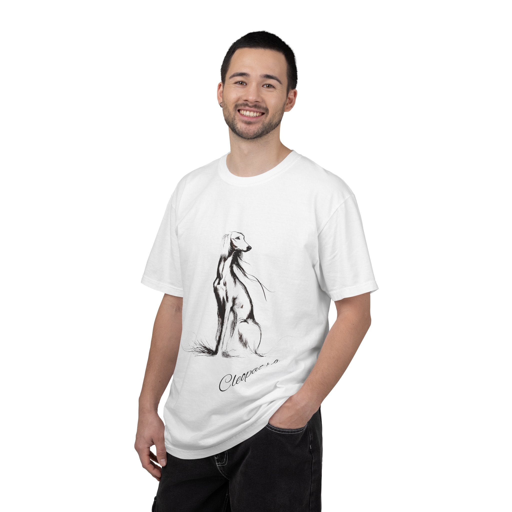 Personalized Saluki T-Shirt | Custom Dog Name Tee | Comfort Colors 1717 Tee | Minimal Sketch Vintage Style | Dog lover gift
