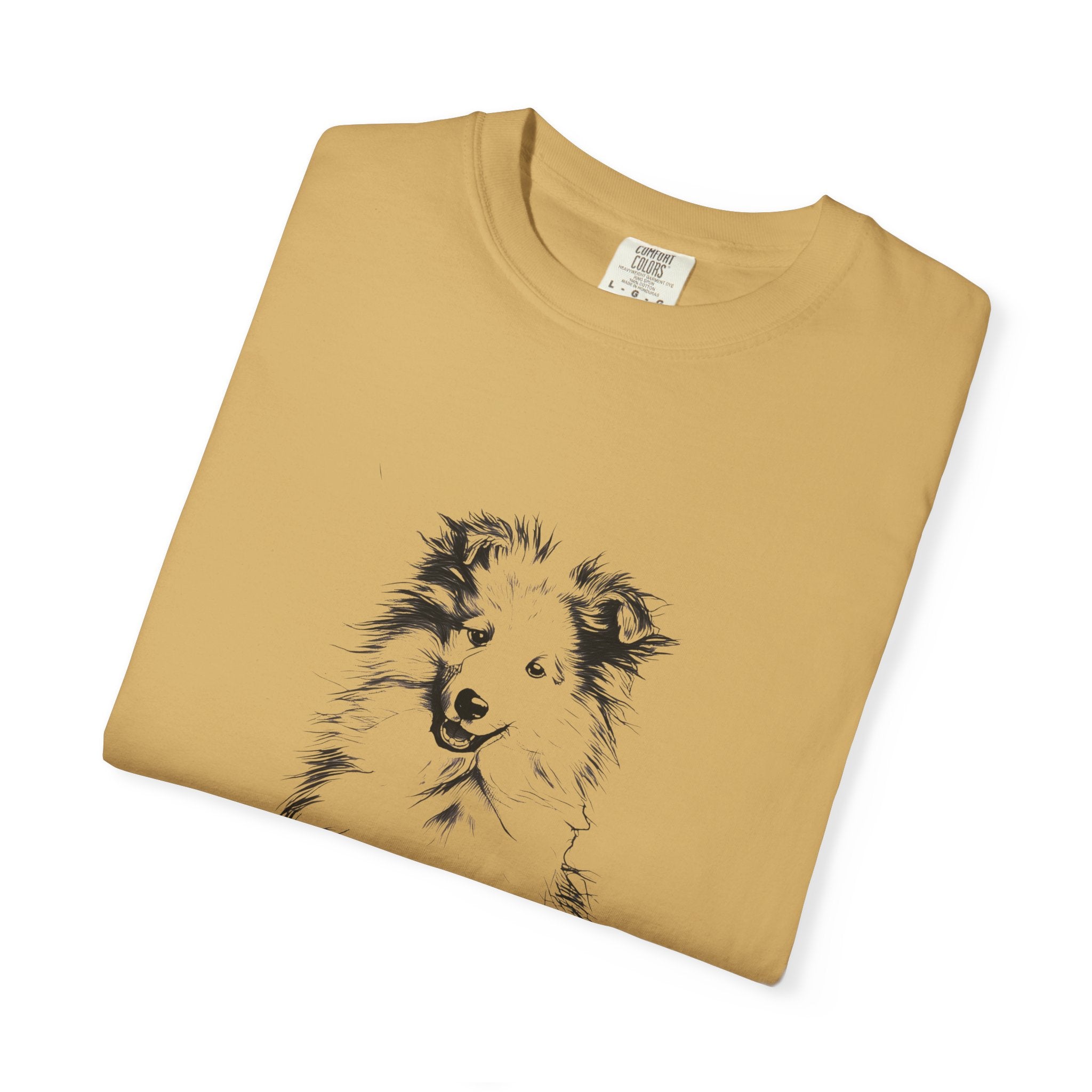 Personalized Rough Collie T-Shirt | Custom Dog Name Tee | Comfort Colors 1717 Tee | Minimal Sketch Vintage Style | Dog lover gift