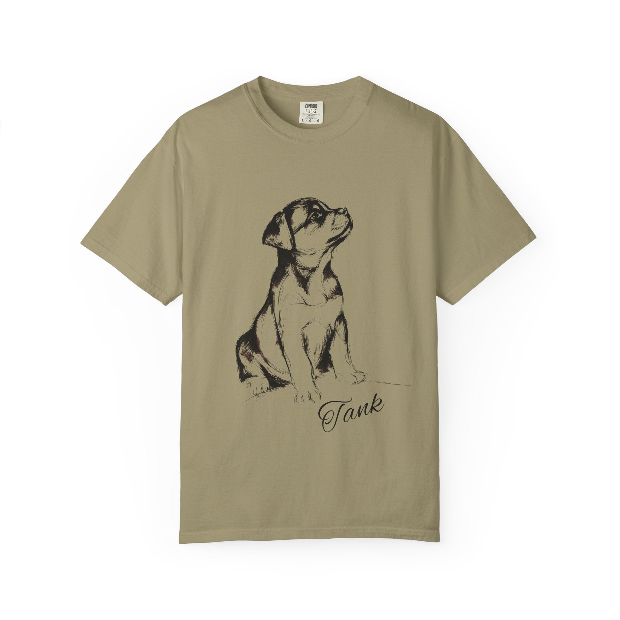 Personalized Rottweiler T-Shirt | Custom Dog Name Tee | Comfort Colors 1717 Tee | Minimal Sketch Vintage Style | Dog lover gift
