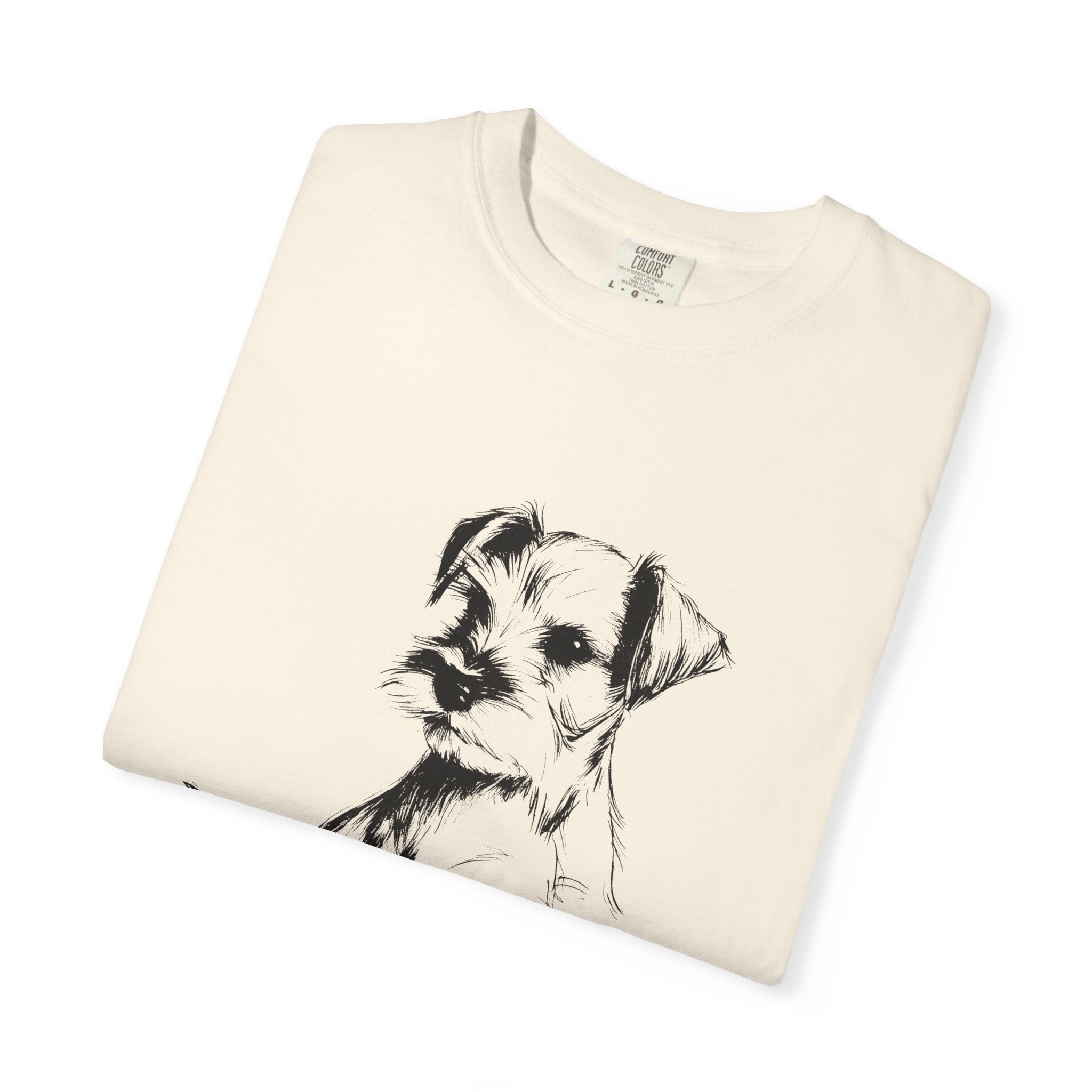 Personalized Schnauzer T-Shirt | Custom Dog Name Tee | Comfort Colors 1717 Tee | Minimal Sketch Vintage Style | Dog lover gift
