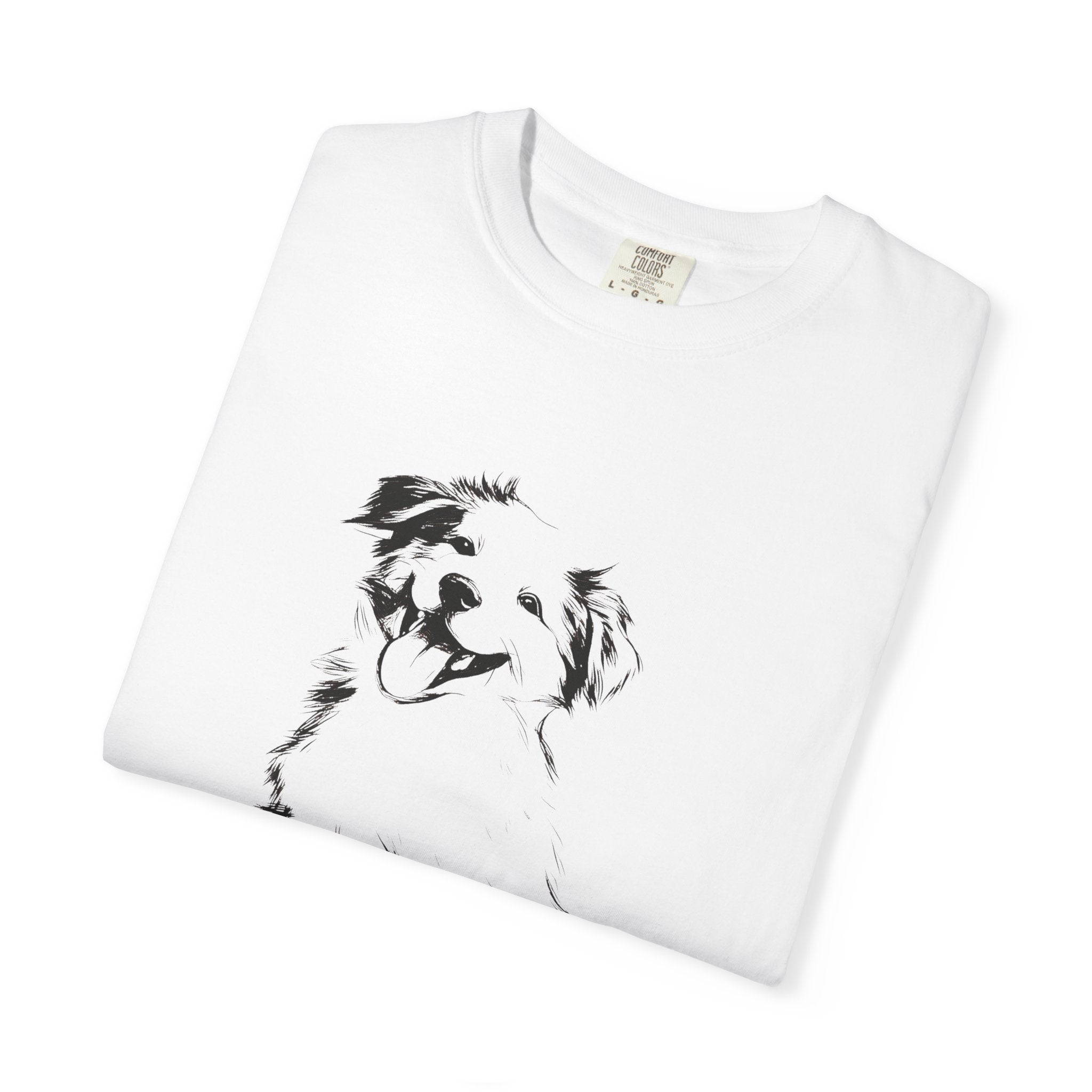 Personalized Australian Shepherd T-Shirt | Custom Dog Name Tee | Comfort Colors 1717 T-Shirt | Minimal Sketch Vintage Style | Dog lover gift