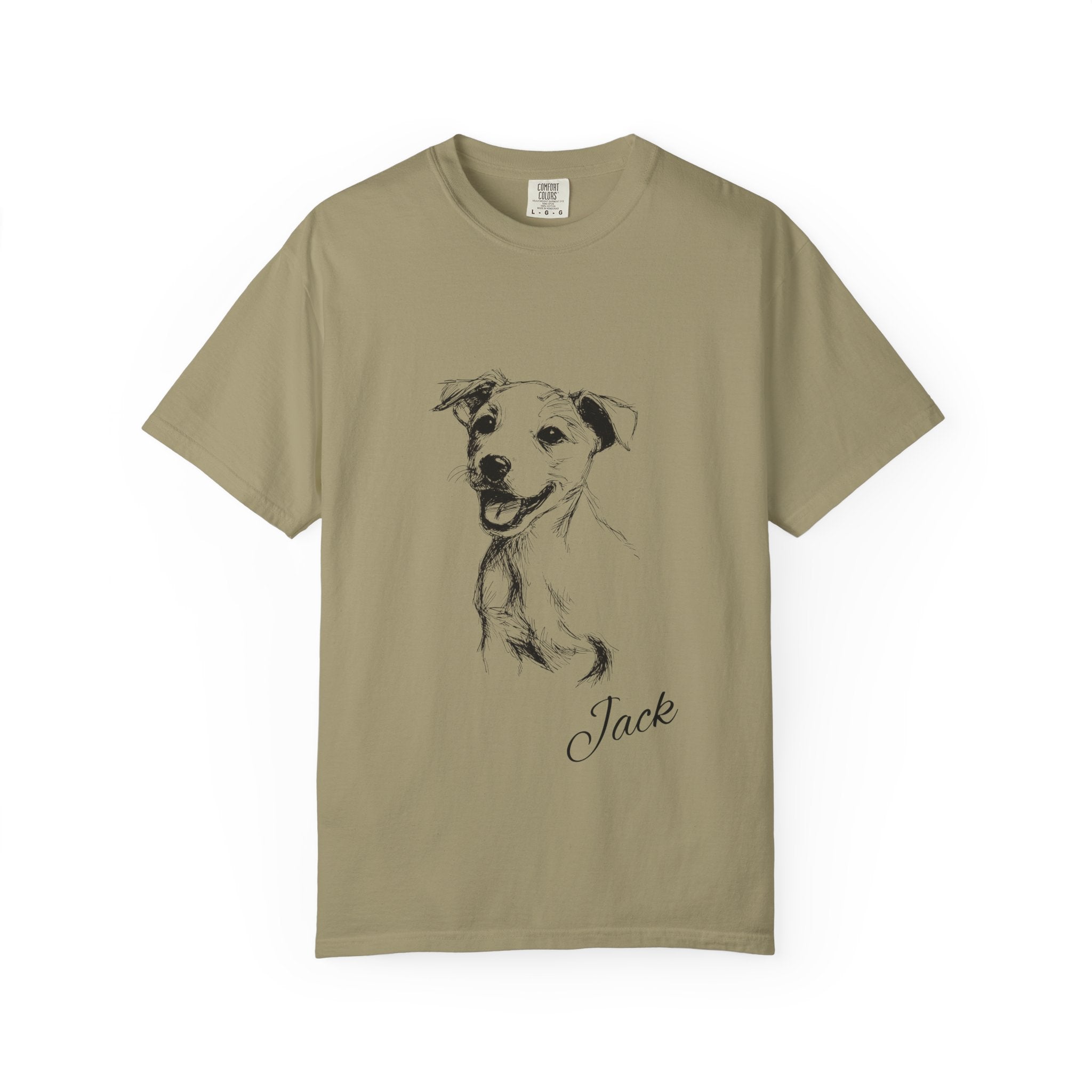 Personalized Jack Russell T-Shirt | Custom Dog Name Tee | Comfort Colors 1717 Tee | Minimal Sketch Vintage Style | Dog lover gift