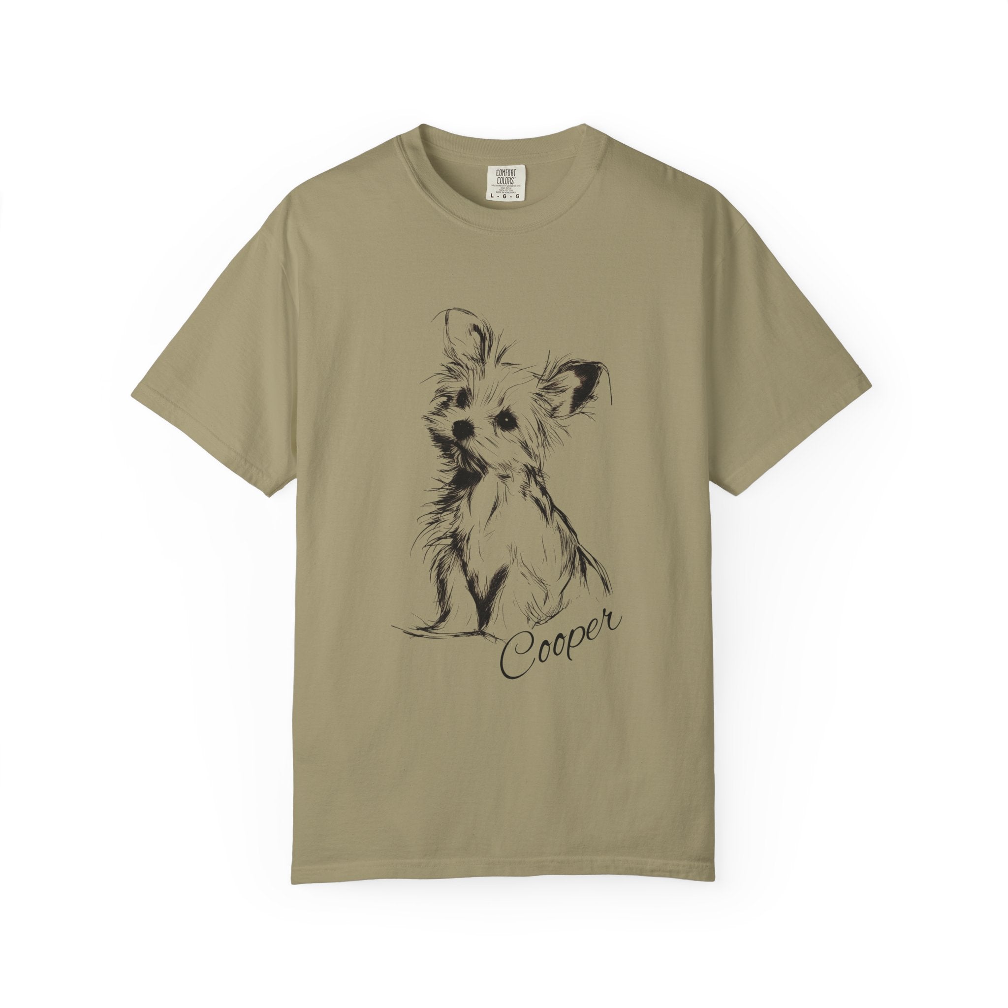 Personalized Yorkshire Terrier T-Shirt | Custom Dog Name Tee | Comfort Colors 1717 Tee | Minimal Sketch Vintage Style | Dog lover gift