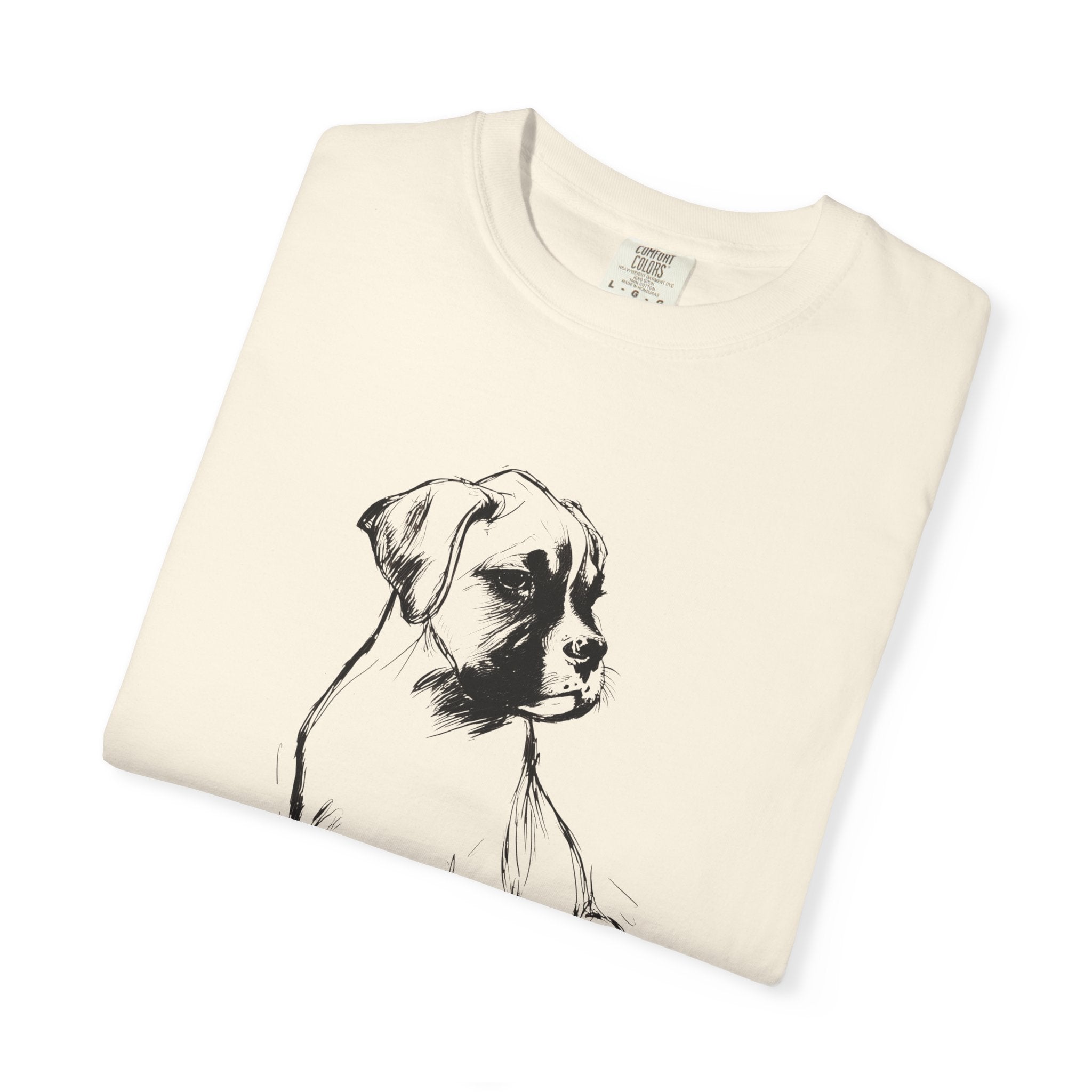 Personalized Boxer T-Shirt | Custom Dog Name Tee | Comfort Colors 1717 Tee | Minimal Sketch Vintage Style | Dog lover gift