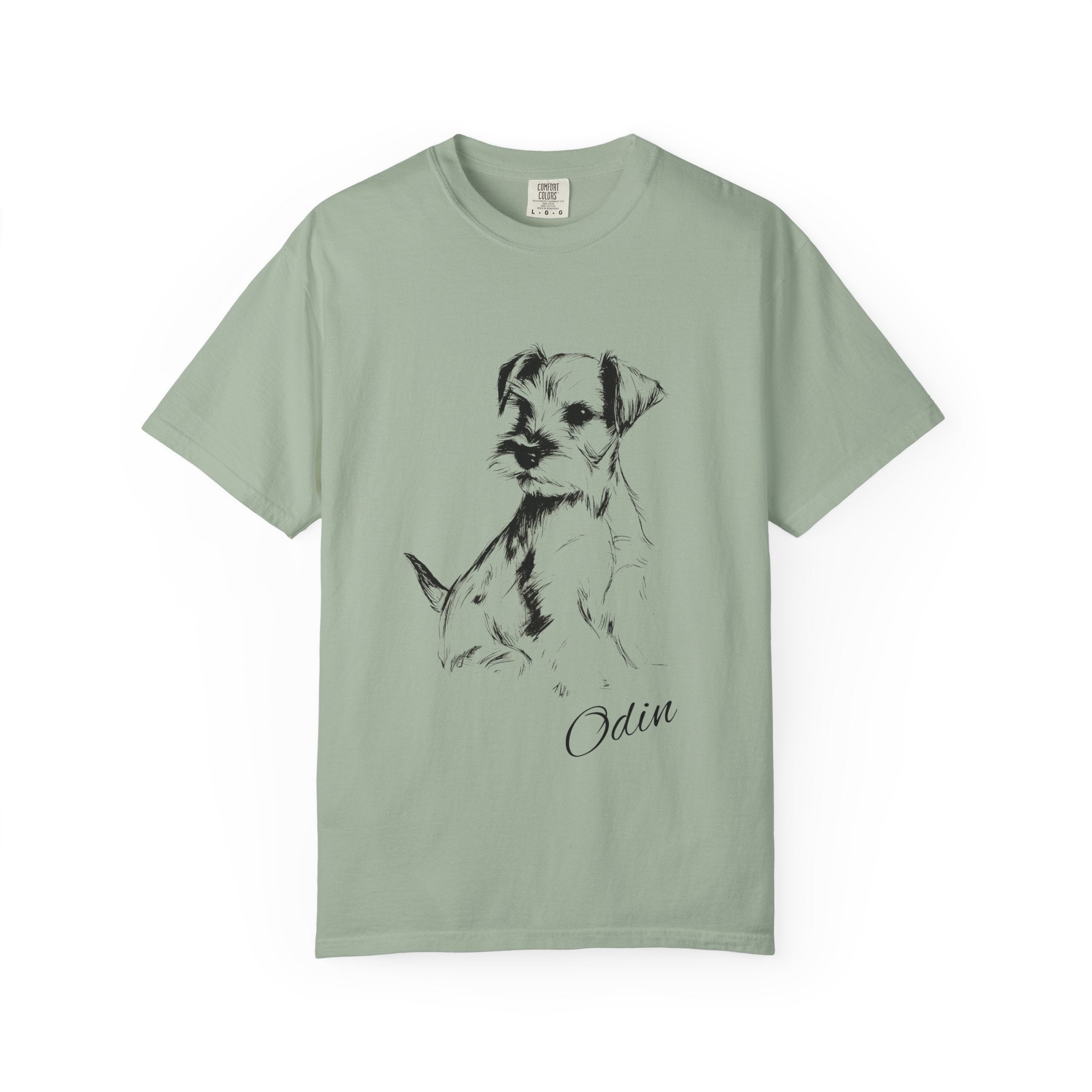 Personalized Schnauzer T-Shirt | Custom Dog Name Tee | Comfort Colors 1717 Tee | Minimal Sketch Vintage Style | Dog lover gift