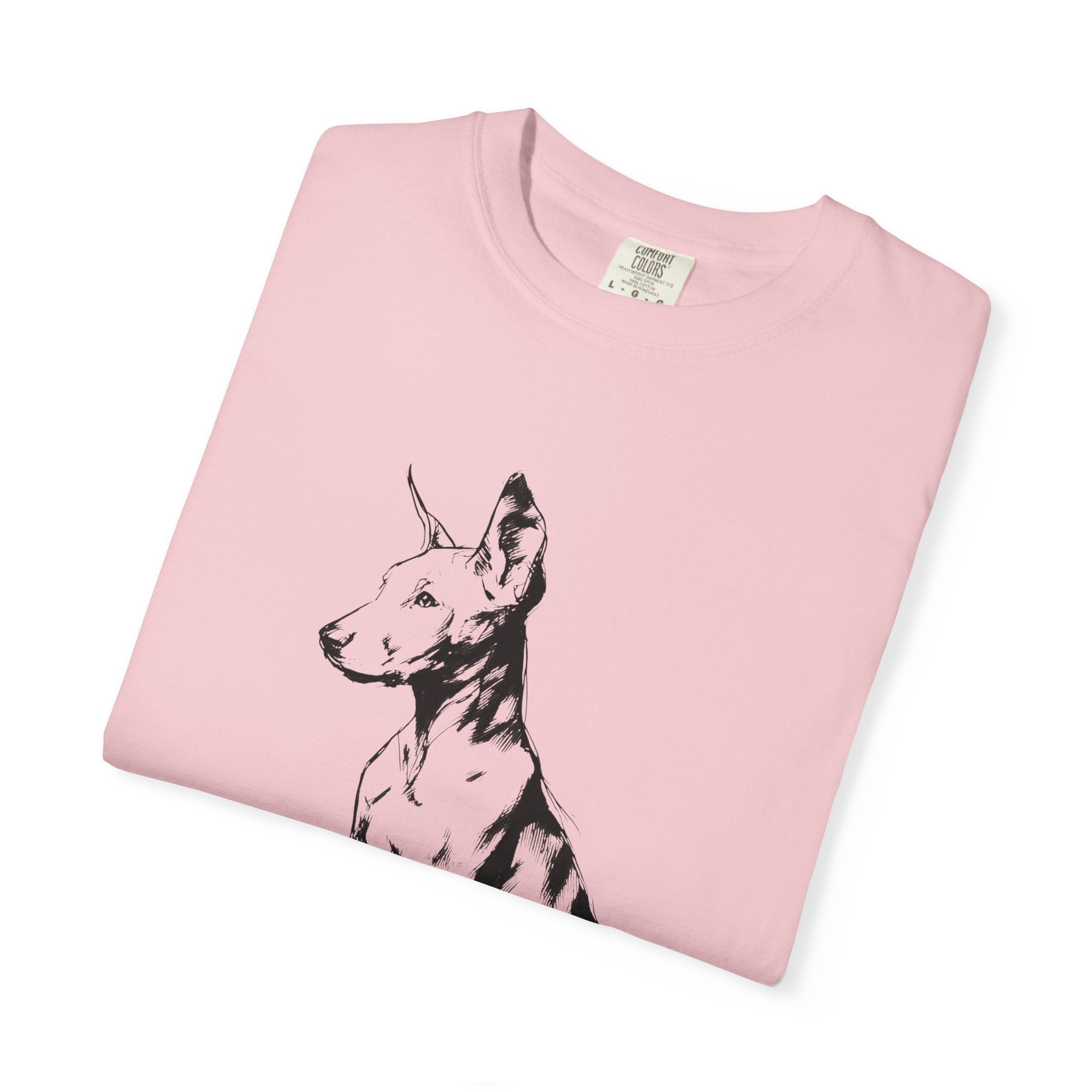 Personalized Doberman T-Shirt | Custom Dog Name Tee | Comfort Colors 1717 Tee | Minimal Sketch Vintage Style | Dog lover gift