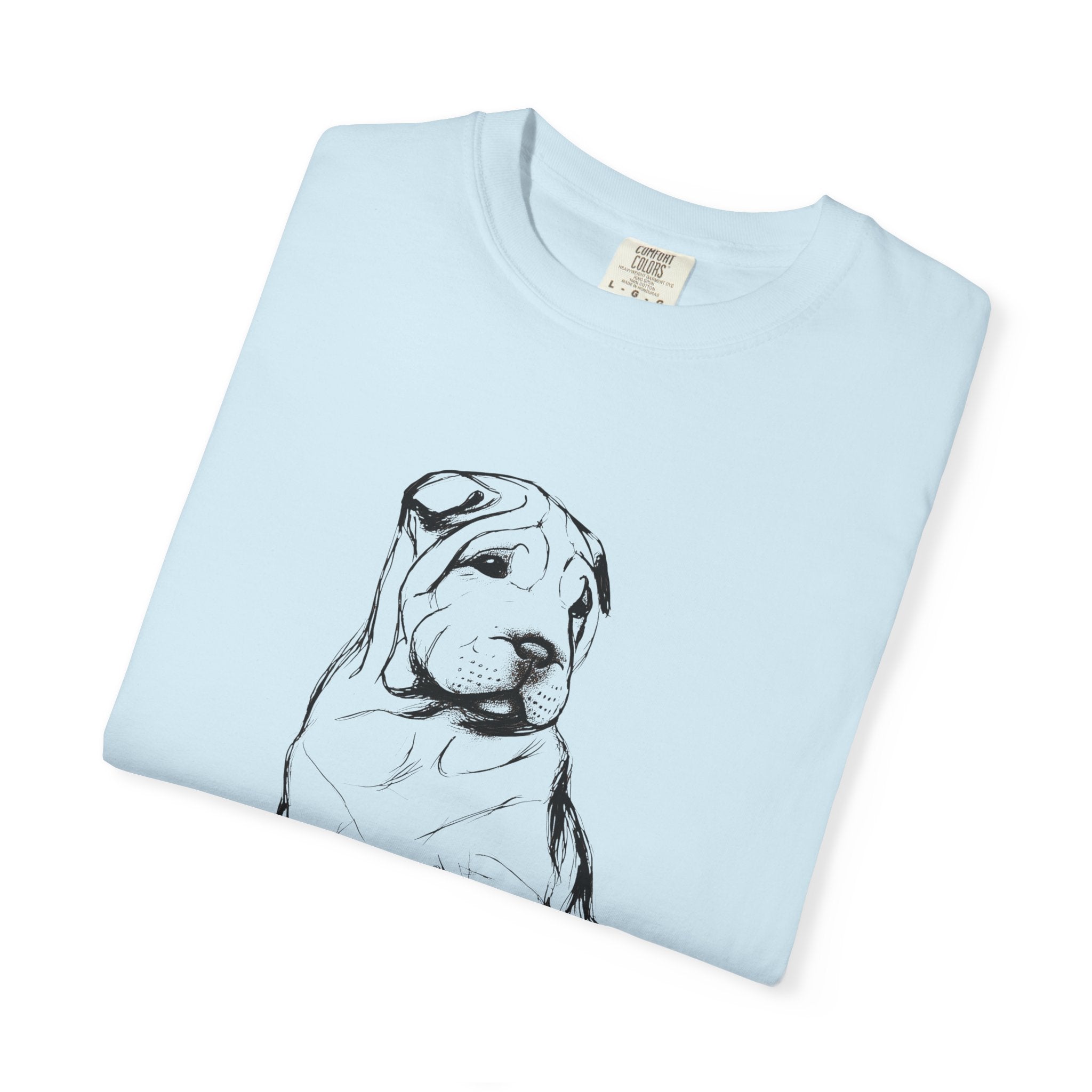 Personalized Sharpei T-Shirt | Custom Dog Name Tee | Comfort Colors 1717 Tee | Minimal Sketch Vintage Style | Dog lover gift