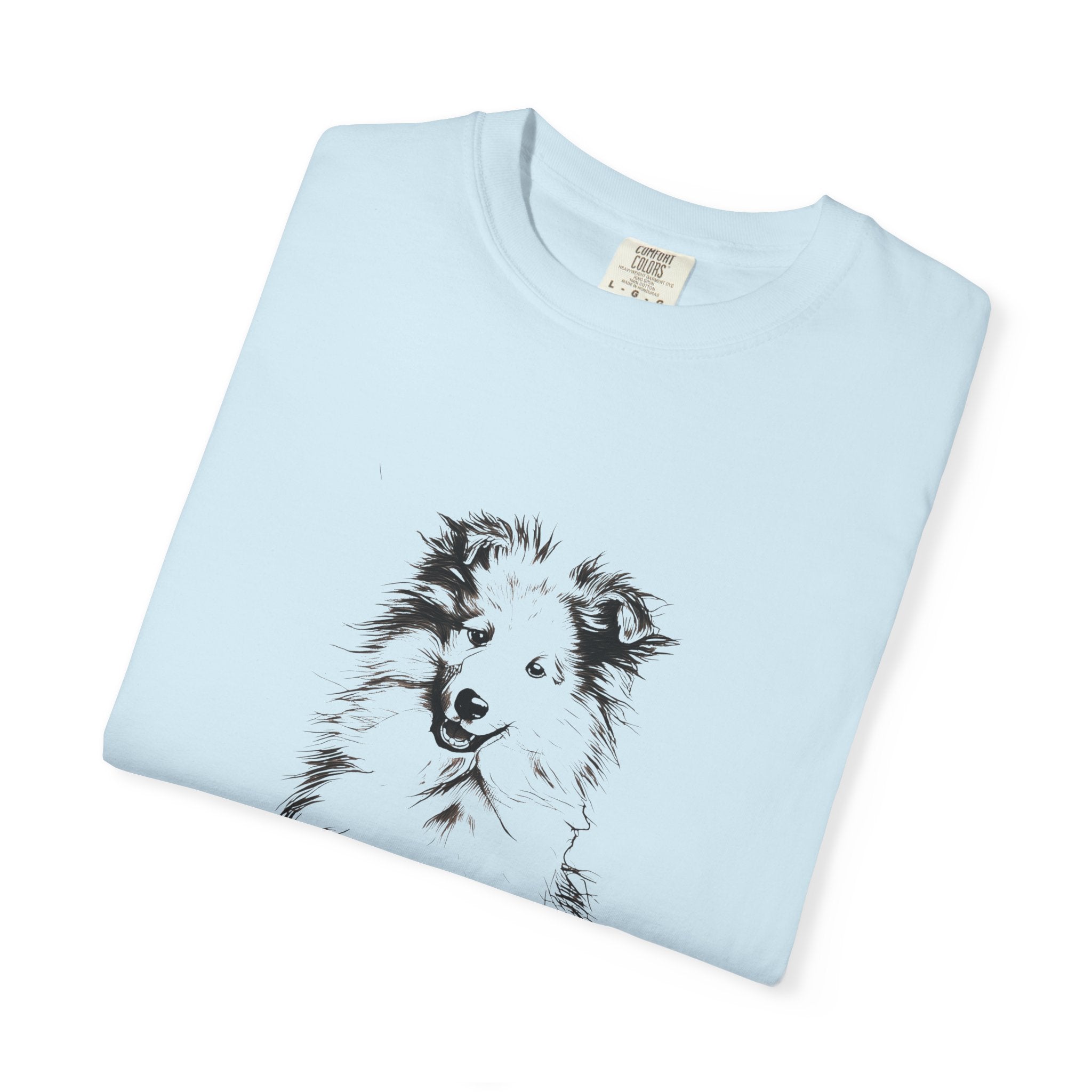 Personalized Rough Collie T-Shirt | Custom Dog Name Tee | Comfort Colors 1717 Tee | Minimal Sketch Vintage Style | Dog lover gift