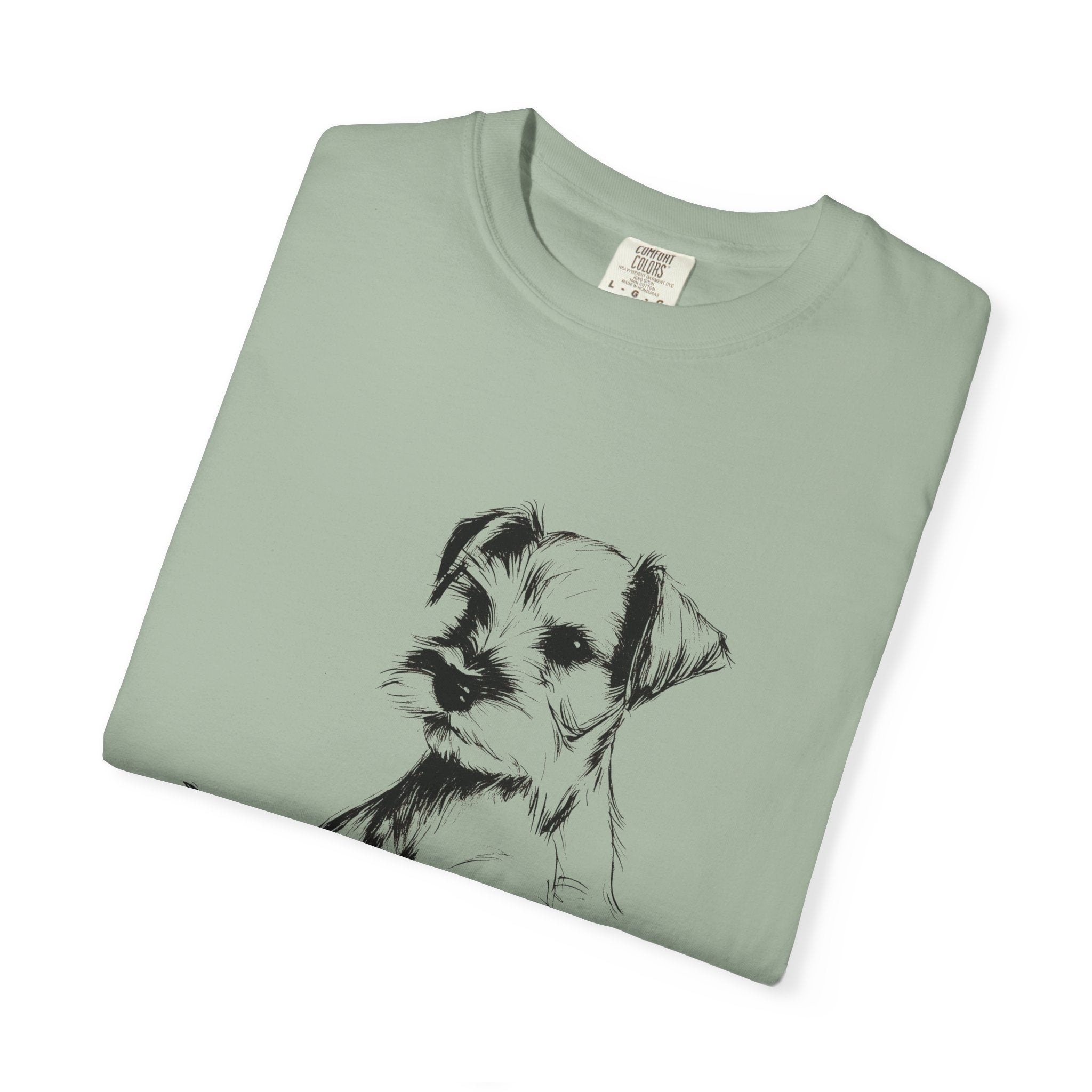 Personalized Schnauzer T-Shirt | Custom Dog Name Tee | Comfort Colors 1717 Tee | Minimal Sketch Vintage Style | Dog lover gift