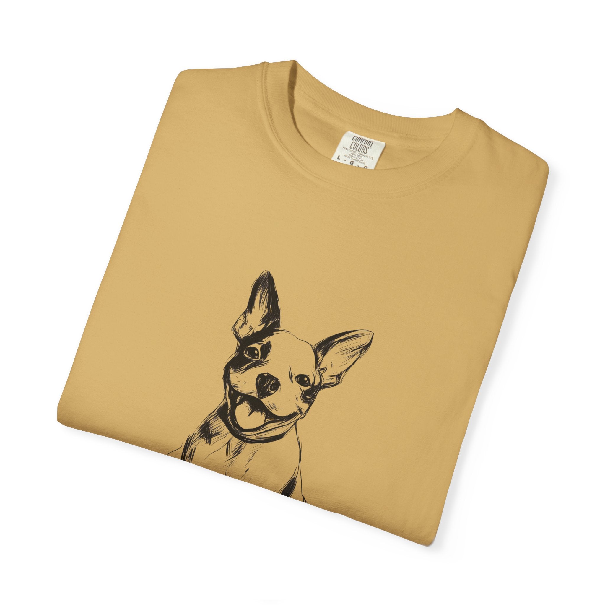 Personalized Boston Terrier T-Shirt | Custom Dog Name Tee | Comfort Colors Tee | Minimal Sketch Vintage Style | Dog lover gift