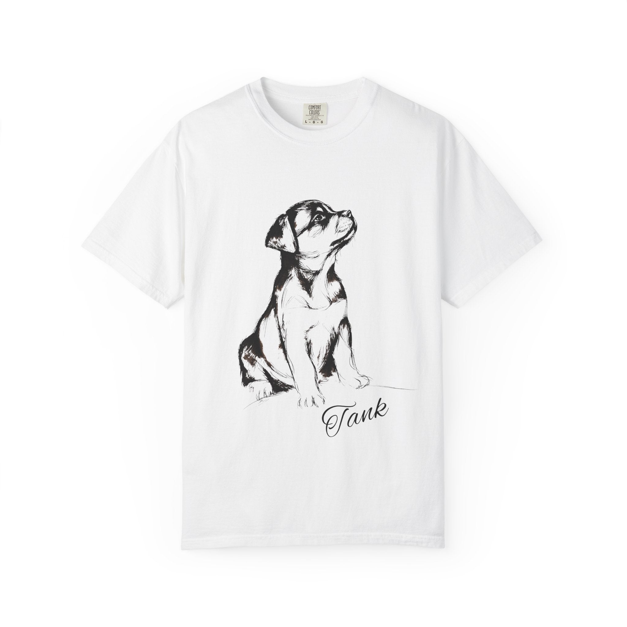 Personalized Rottweiler T-Shirt | Custom Dog Name Tee | Comfort Colors 1717 Tee | Minimal Sketch Vintage Style | Dog lover gift