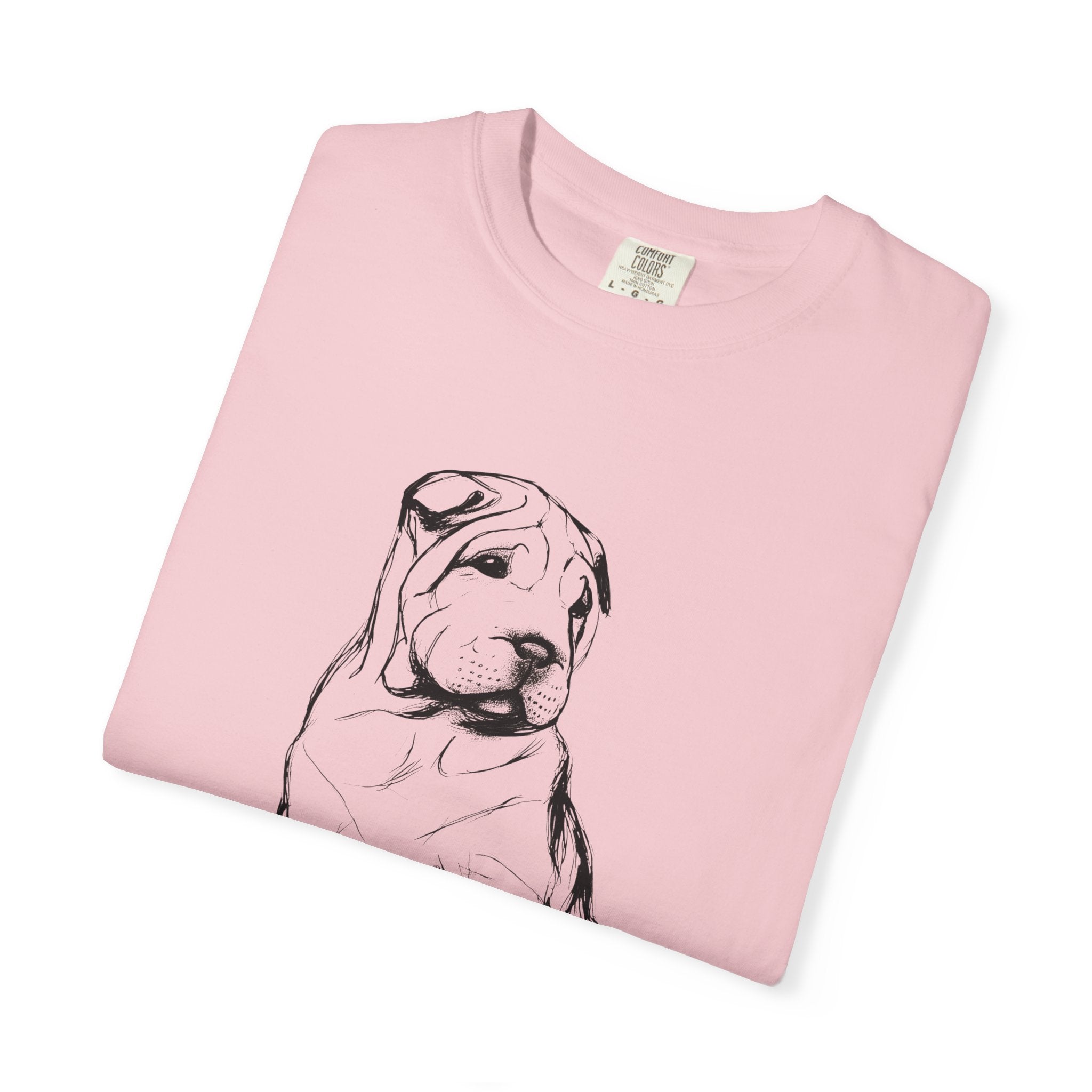 Personalized Sharpei T-Shirt | Custom Dog Name Tee | Comfort Colors 1717 Tee | Minimal Sketch Vintage Style | Dog lover gift
