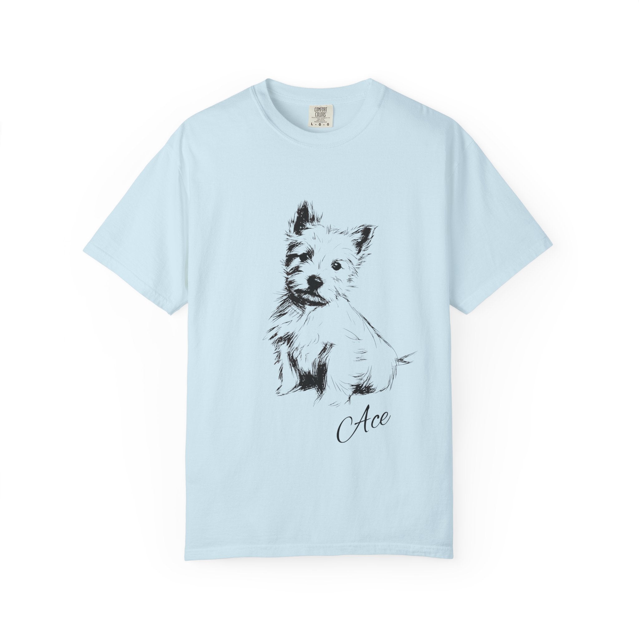 Personalized West Highland White Terrier T-Shirt | Custom Dog Name Tee | Comfort Colors Tee | Minimal Sketch Vintage Style | Dog lover gift