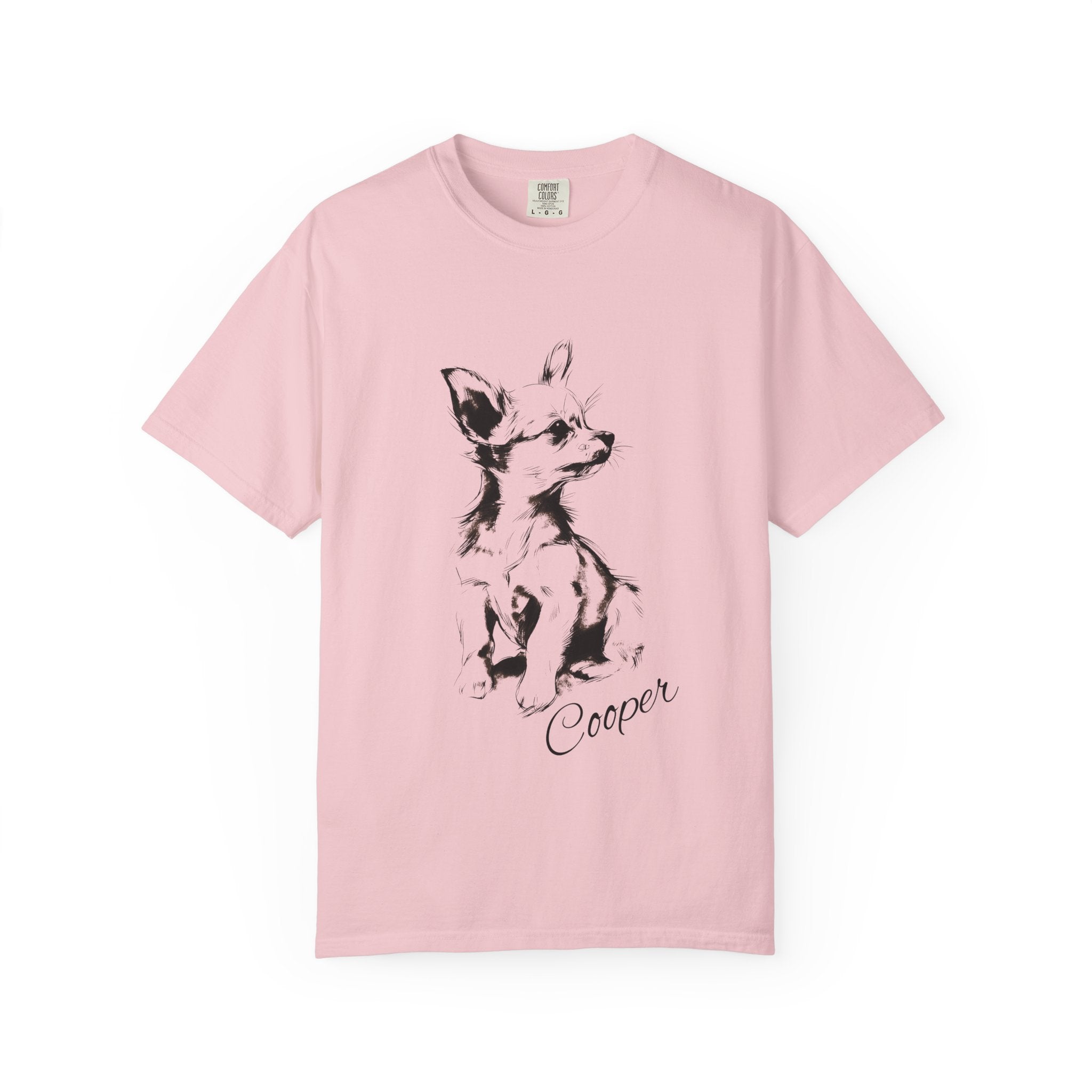 Personalized Chihuahua T-Shirt | Custom Dog Name Tee | Comfort Colors 1717 Tee | Minimal Sketch Vintage Style | Dog lover gift