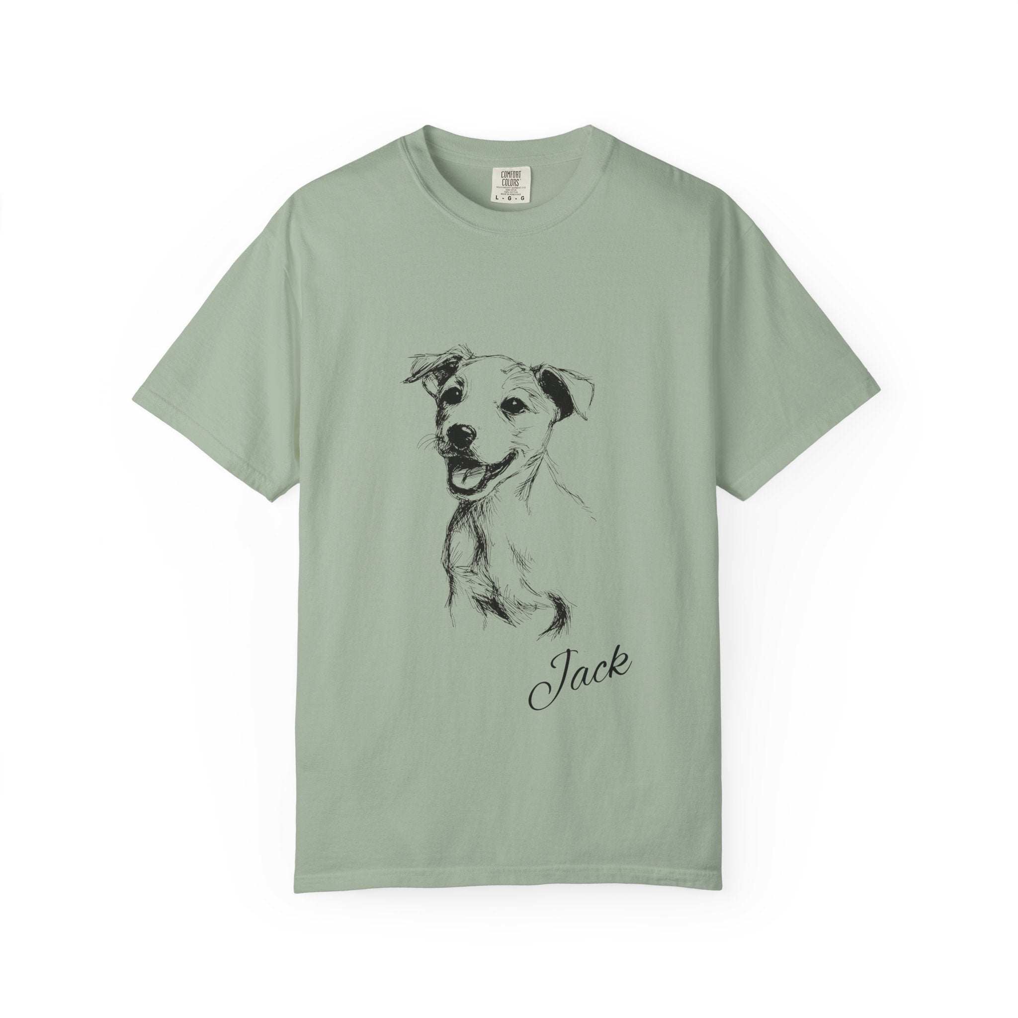 Personalized Jack Russell T-Shirt | Custom Dog Name Tee | Comfort Colors 1717 Tee | Minimal Sketch Vintage Style | Dog lover gift