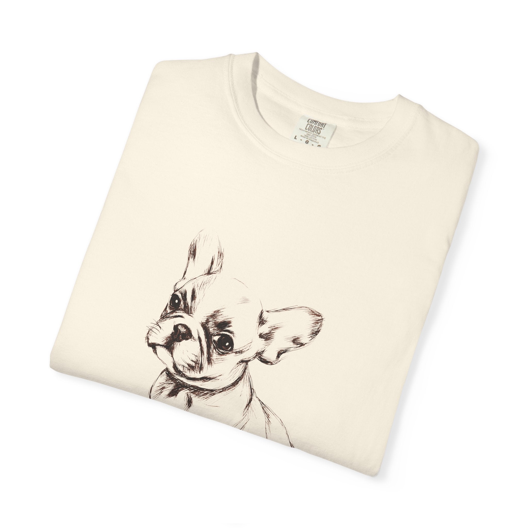 Personalized French Bulldog T-Shirt | Custom Dog Name Tee | Comfort Colors 1717 Tee | Minimal Sketch Vintage Style | Frenchie lover gift