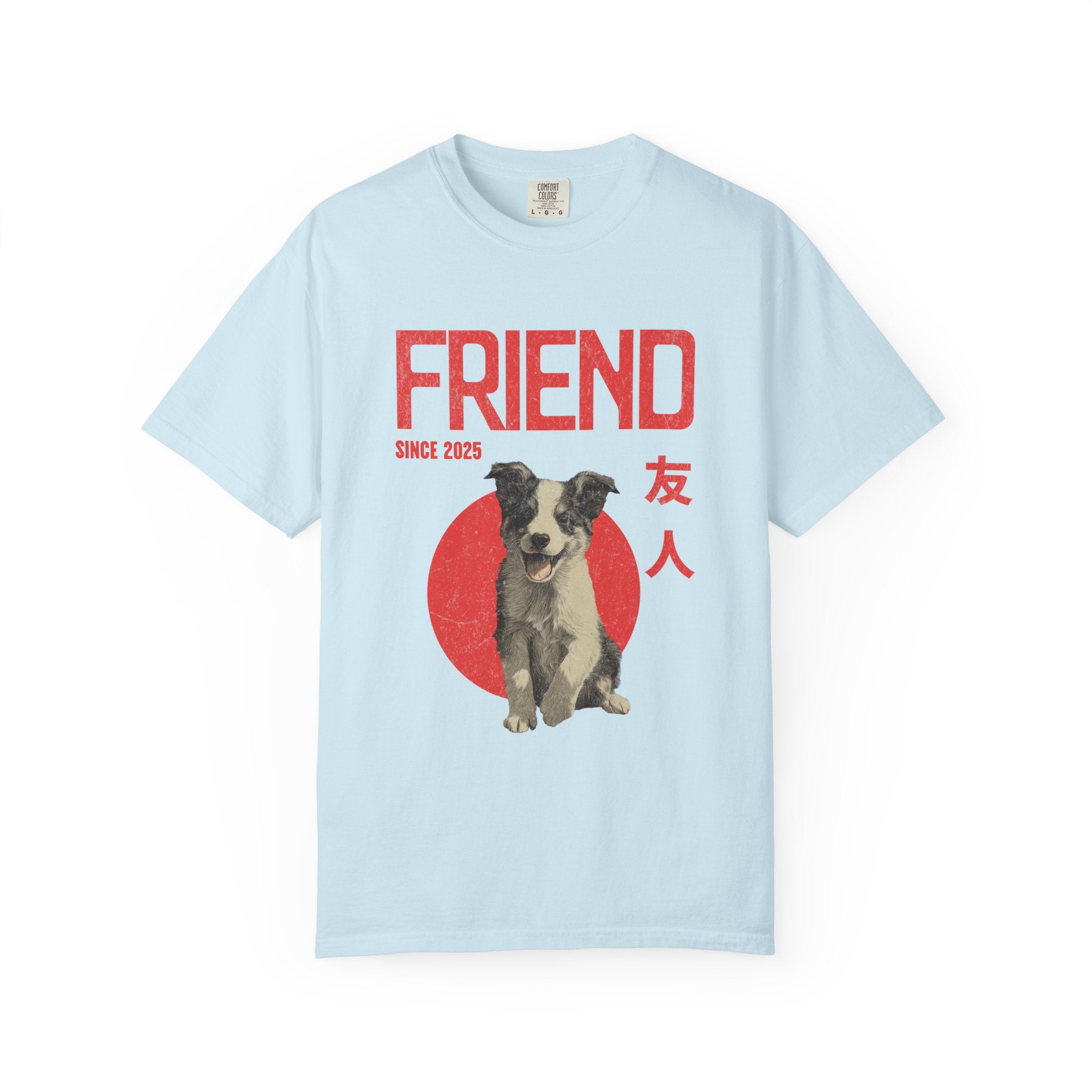 Border Collie Puppy T-shirt | Anime Dog Shirt | Pet Memorial, Adoption Gift | Custom Year Personalization | Comfort Colors®