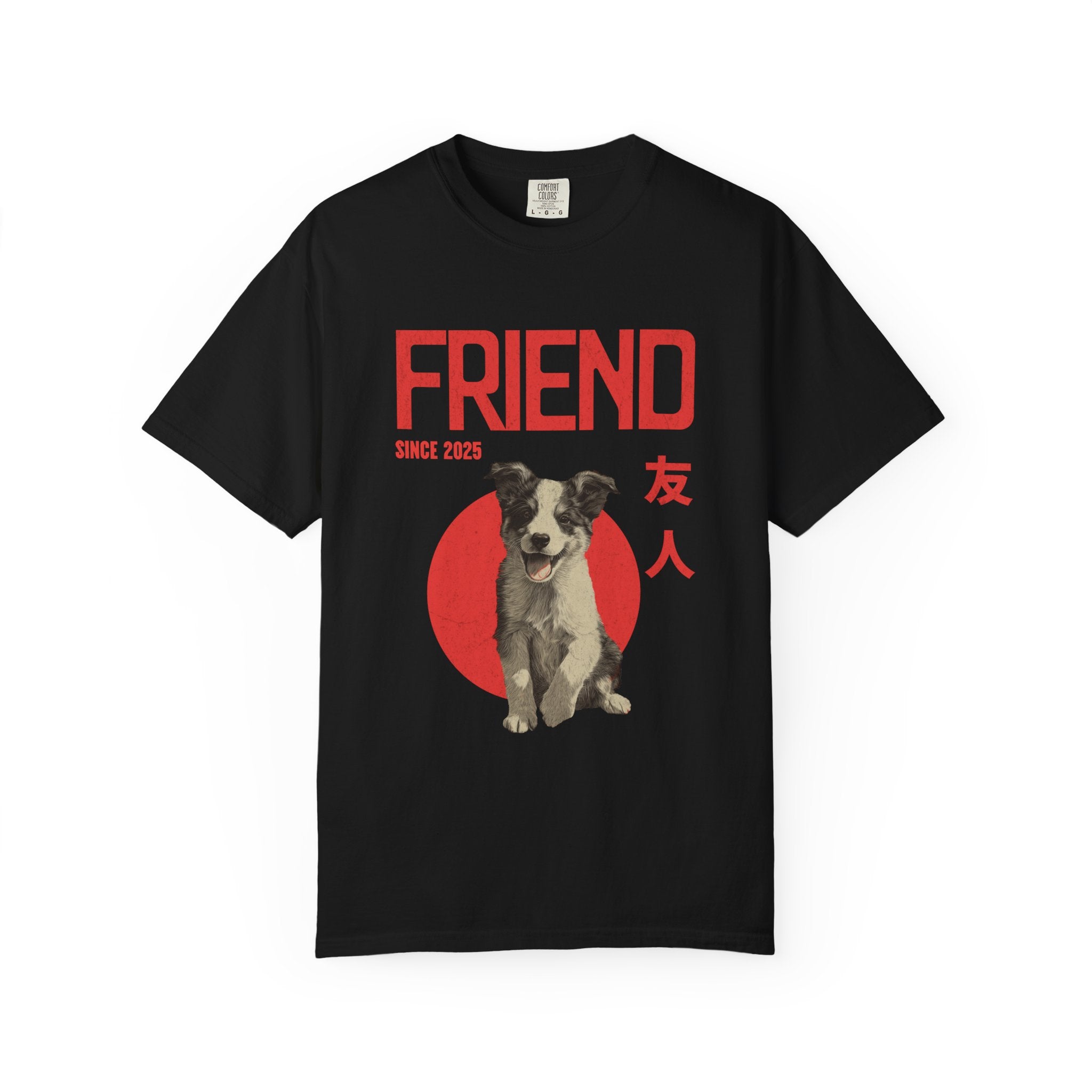 Border Collie Puppy T-shirt | Anime Dog Shirt | Pet Memorial, Adoption Gift | Custom Year Personalization | Comfort Colors®