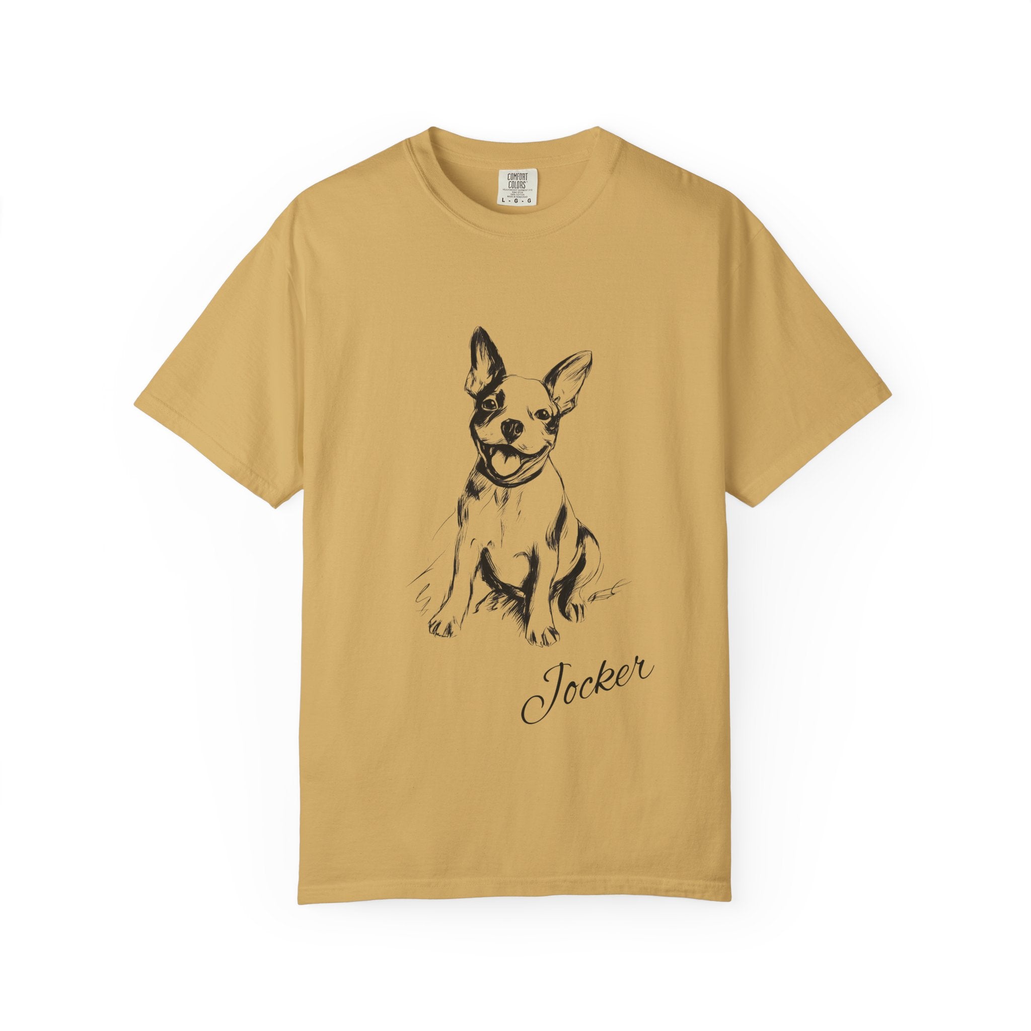 Personalized Boston Terrier T-Shirt | Custom Dog Name Tee | Comfort Colors Tee | Minimal Sketch Vintage Style | Dog lover gift