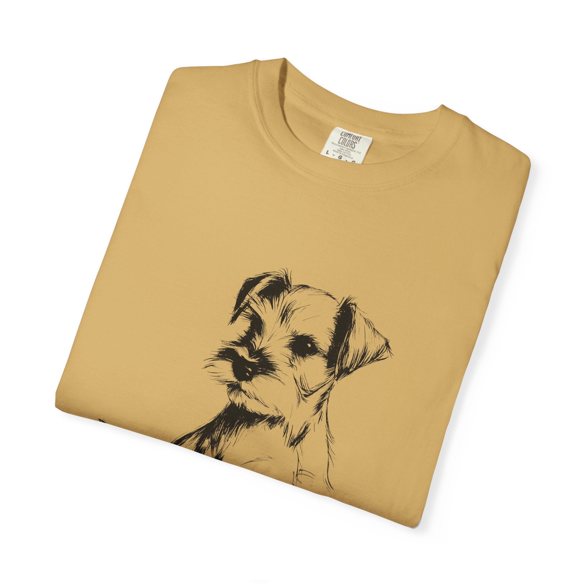 Personalized Schnauzer T-Shirt | Custom Dog Name Tee | Comfort Colors 1717 Tee | Minimal Sketch Vintage Style | Dog lover gift