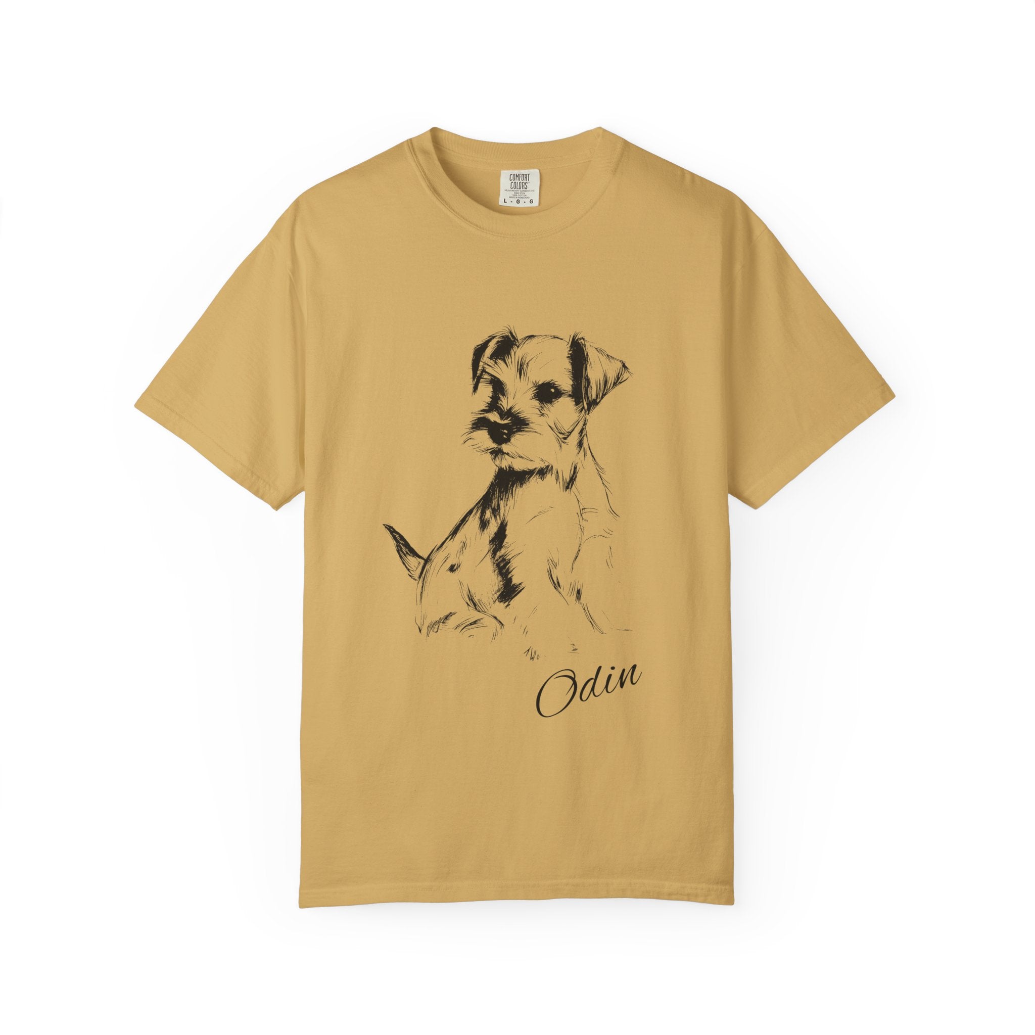 Personalized Schnauzer T-Shirt | Custom Dog Name Tee | Comfort Colors 1717 Tee | Minimal Sketch Vintage Style | Dog lover gift