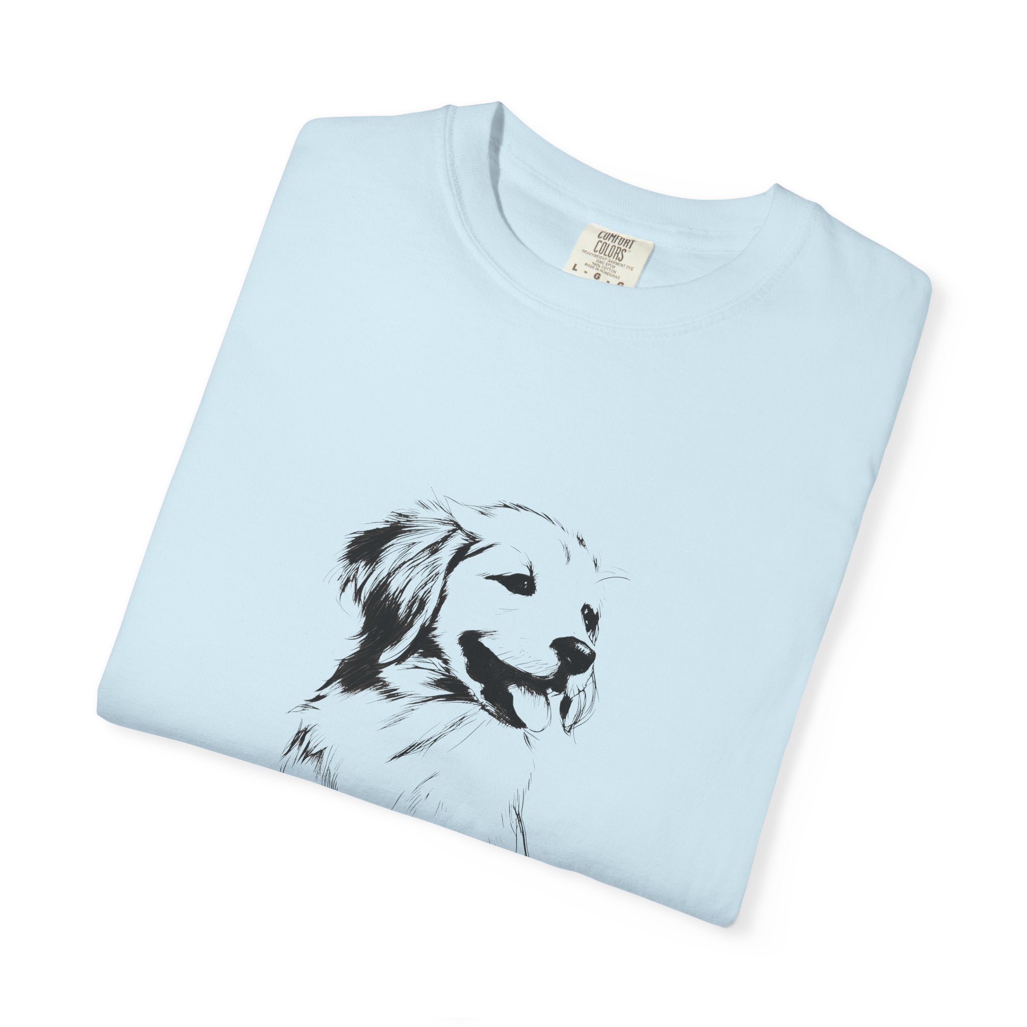 Personalized Golden Retriever T-Shirt | Custom Dog Name Tee | Comfort Colors 1717 Tee | Minimal Sketch Vintage Style | Dog lover gift