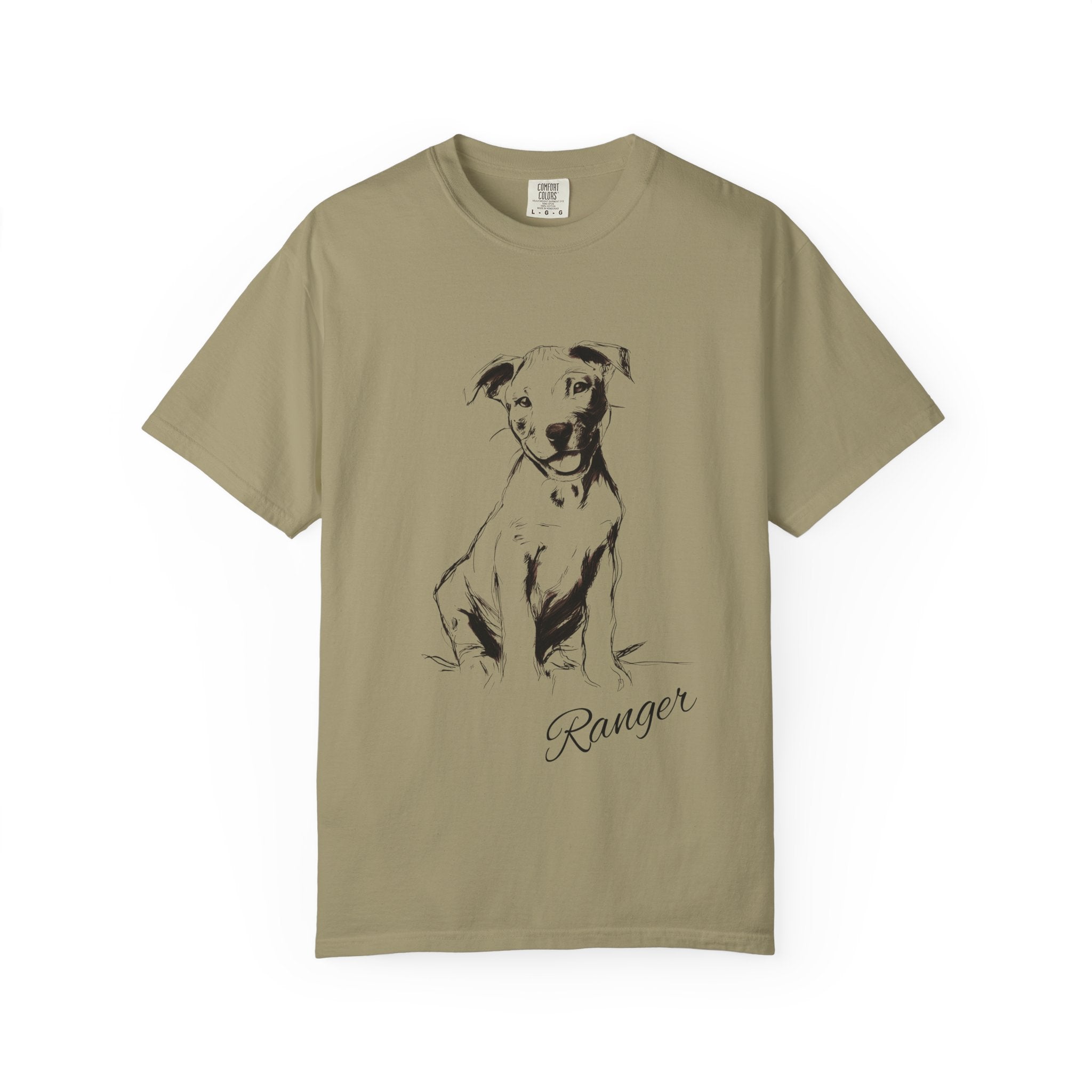 Personalized Pitbull T-Shirt | Custom Dog Name Tee | Comfort Colors 1717 Tee | Minimal Sketch Vintage Style | Dog lover gift