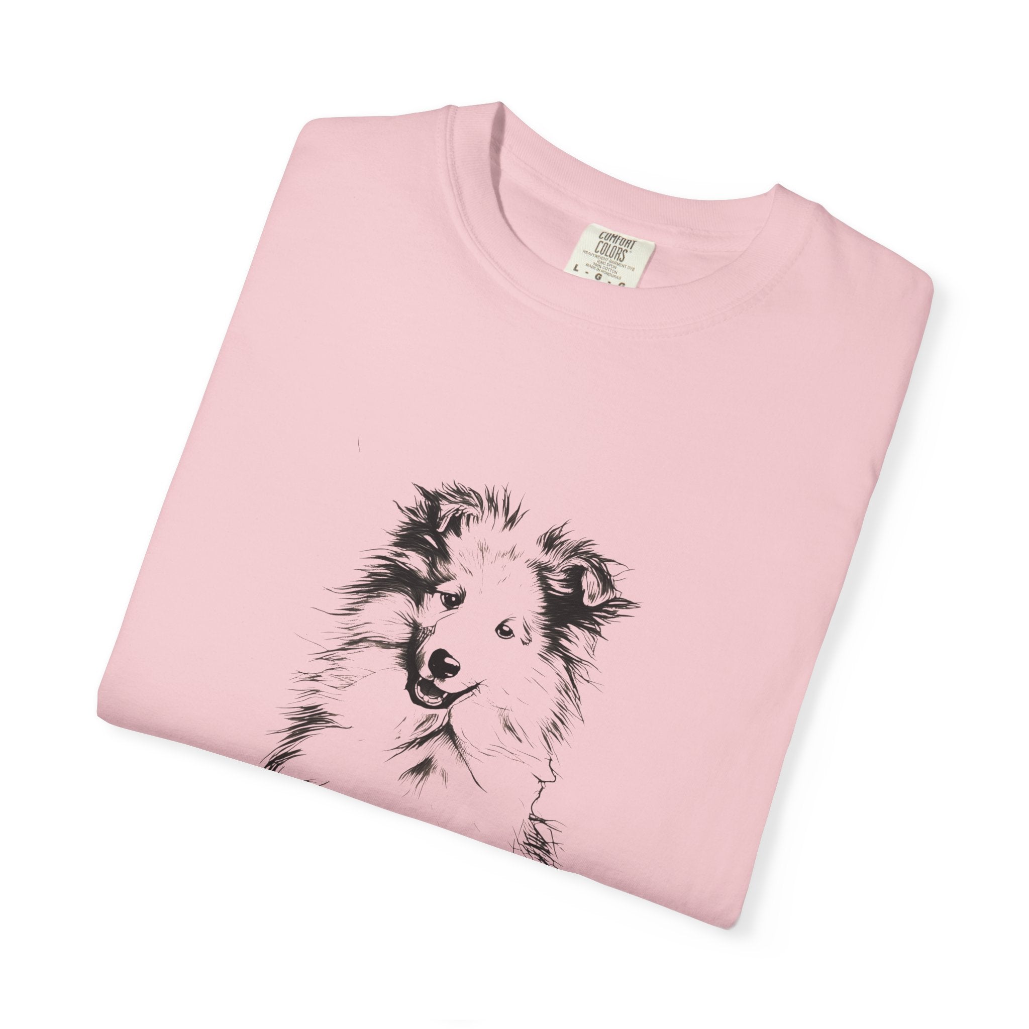 Personalized Rough Collie T-Shirt | Custom Dog Name Tee | Comfort Colors 1717 Tee | Minimal Sketch Vintage Style | Dog lover gift