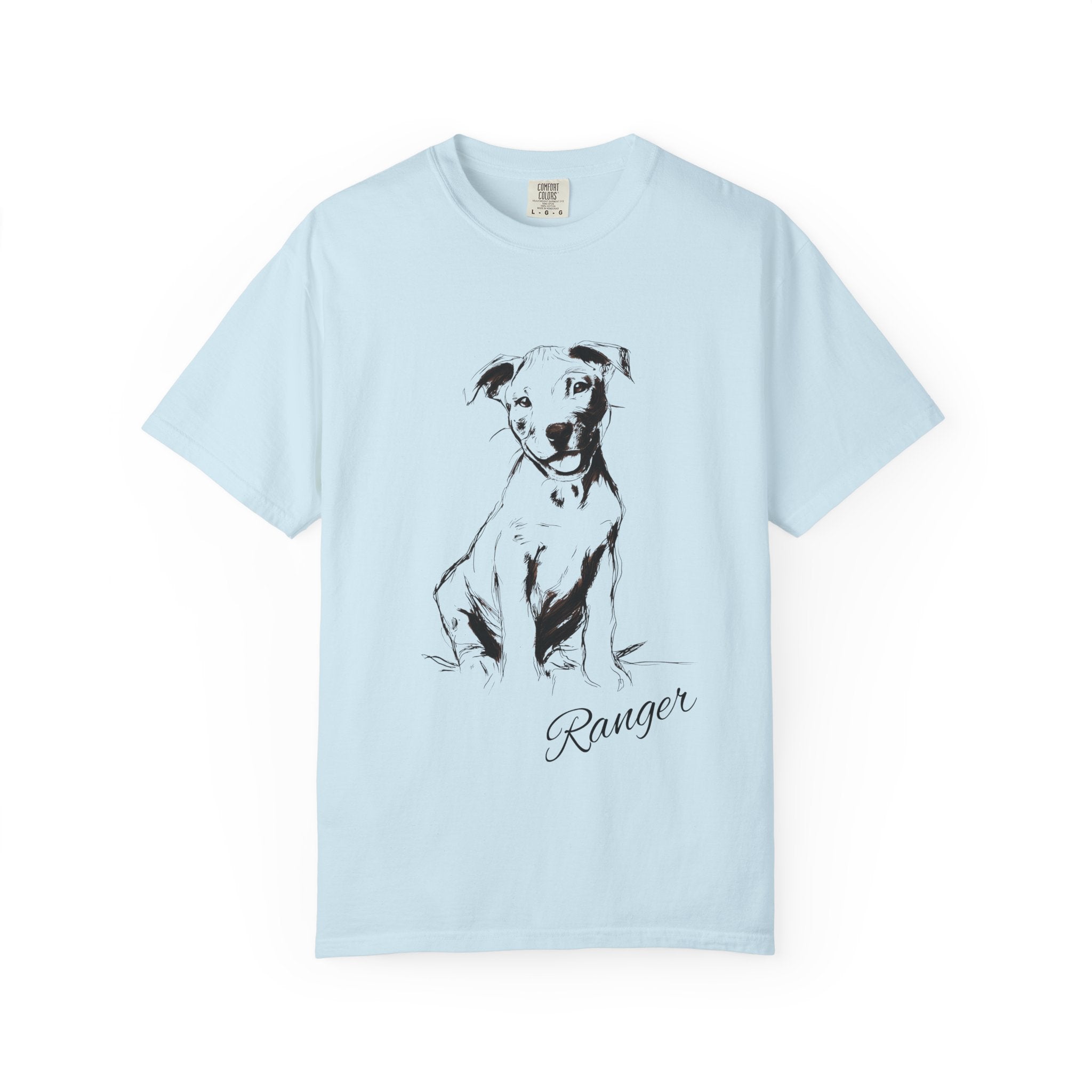 Personalized Pitbull T-Shirt | Custom Dog Name Tee | Comfort Colors 1717 Tee | Minimal Sketch Vintage Style | Dog lover gift