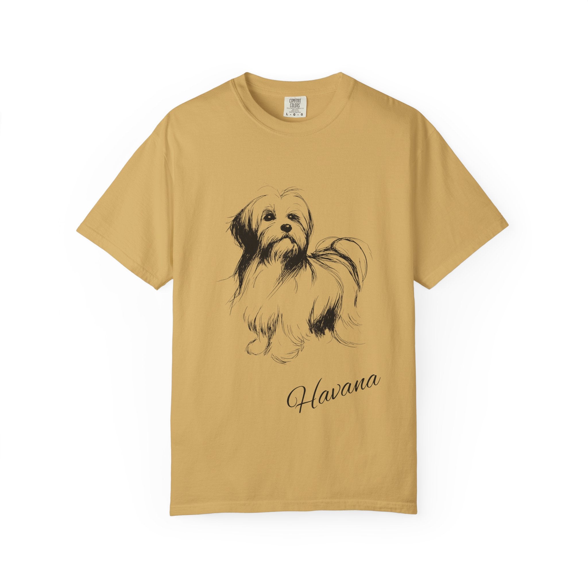 Personalized Havanese T-Shirt | Custom Dog Name Tee | Comfort Colors Tee | Minimal Sketch Vintage Style | Dog lover gift