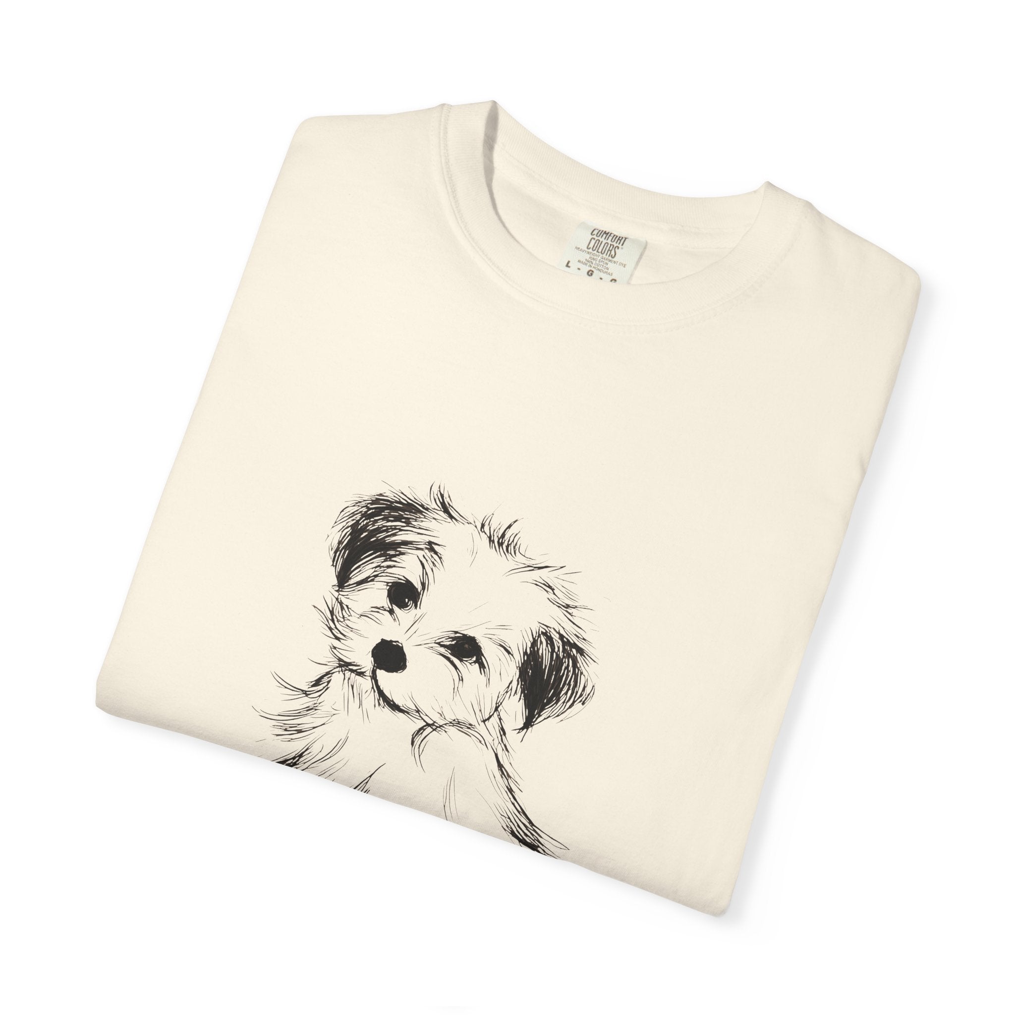 Personalized Maltese T-Shirt | Custom Dog Name Tee | Comfort Colors Tee | Minimal Sketch Vintage Style | Dog lover gift