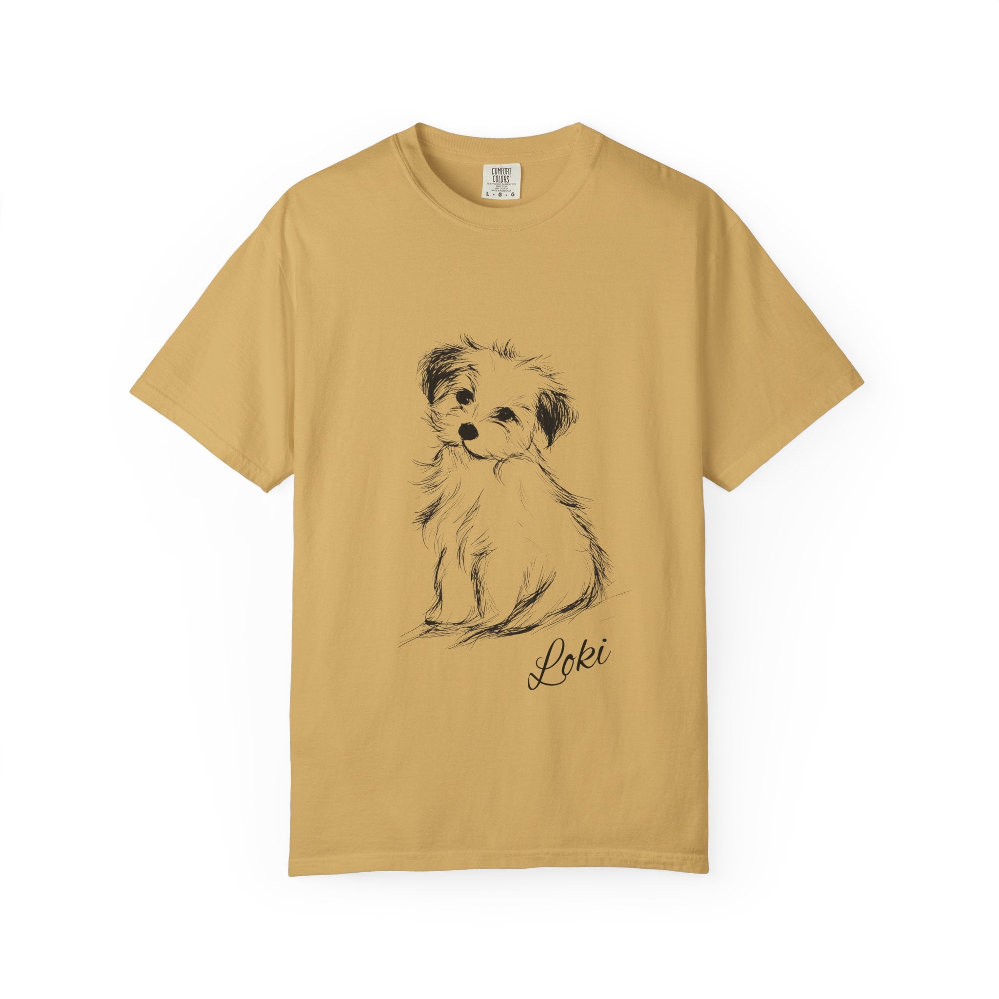Personalized Maltese T-Shirt | Custom Dog Name Tee | Comfort Colors Tee | Minimal Sketch Vintage Style | Dog lover gift