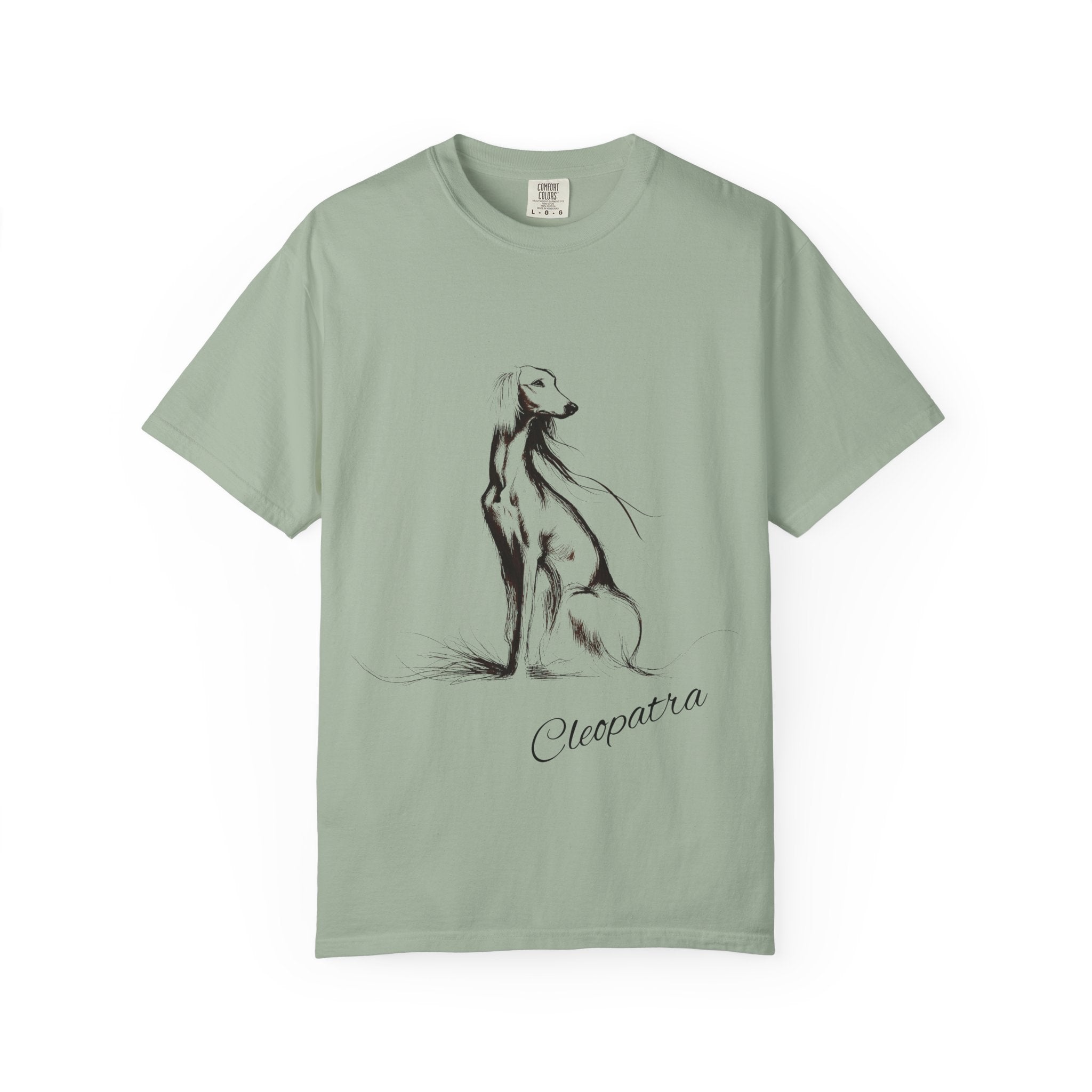 Personalized Saluki T-Shirt | Custom Dog Name Tee | Comfort Colors 1717 Tee | Minimal Sketch Vintage Style | Dog lover gift