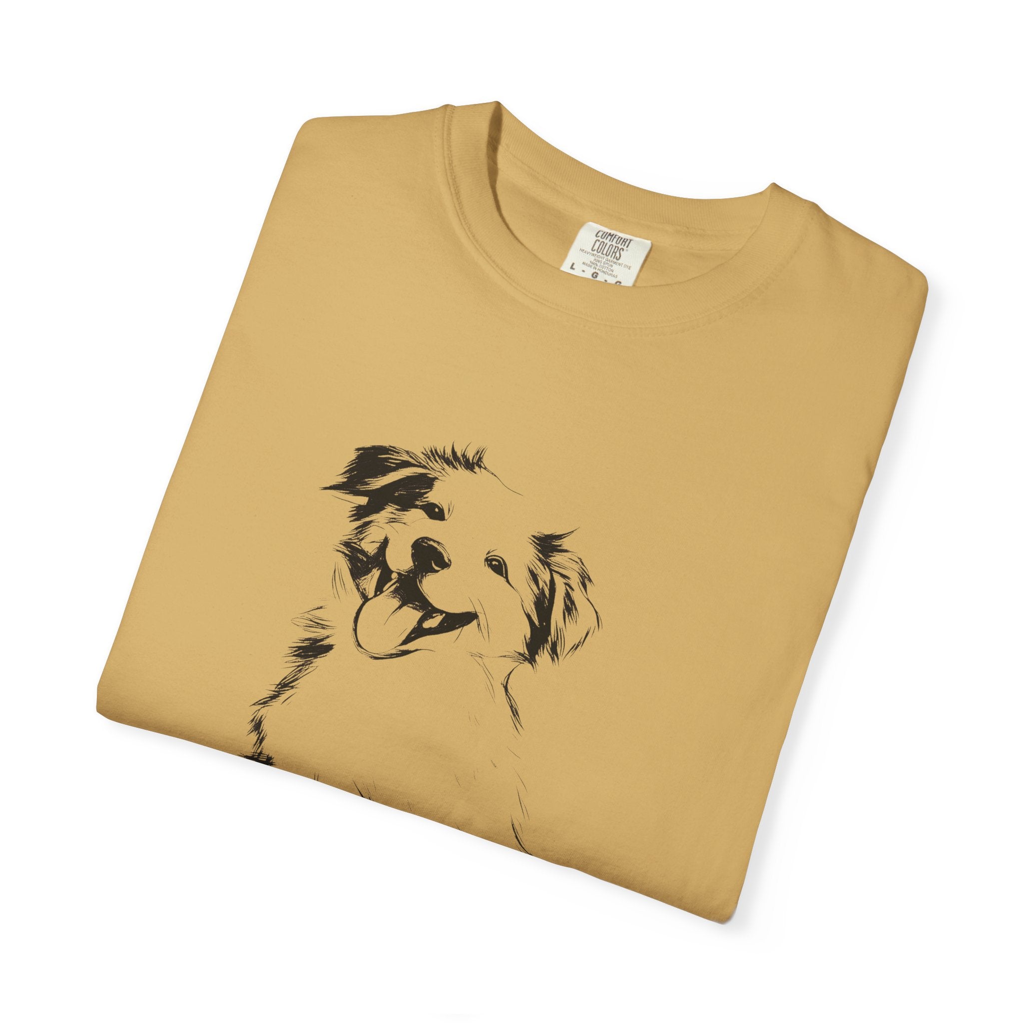 Personalized Australian Shepherd T-Shirt | Custom Dog Name Tee | Comfort Colors 1717 T-Shirt | Minimal Sketch Vintage Style | Dog lover gift