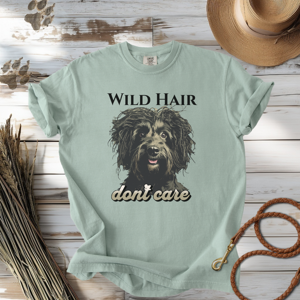 Wild Hair Don't Care Unisex T-Shirt, Fun Dog Graphic Tee, Casual Pet Lover Gift, Dog Dad Shirt, Animal Lover Fashion, Funny hair tee