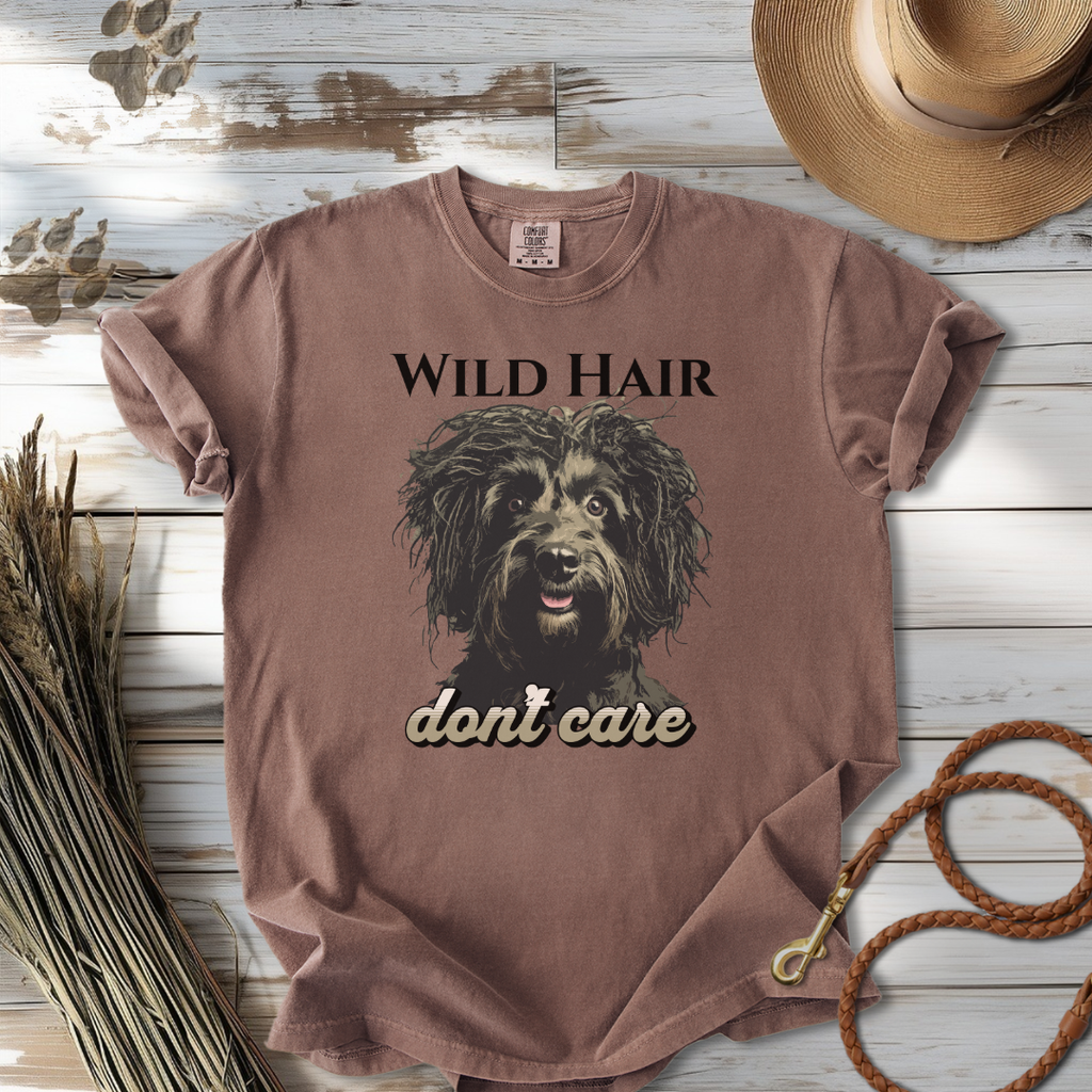 Wild Hair Don't Care Unisex T-Shirt, Fun Dog Graphic Tee, Casual Pet Lover Gift, Dog Dad Shirt, Animal Lover Fashion, Funny hair tee
