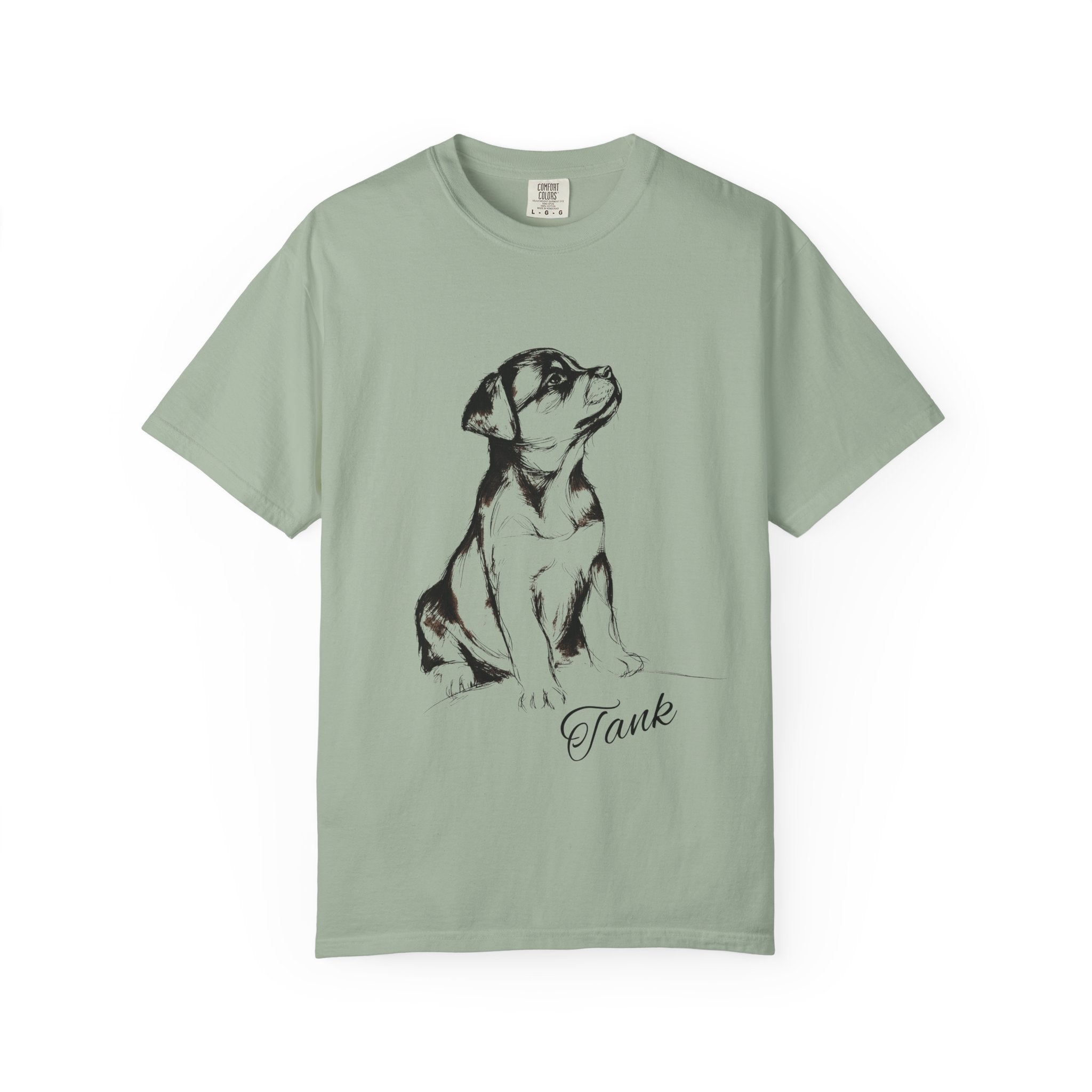 Personalized Rottweiler T-Shirt | Custom Dog Name Tee | Comfort Colors 1717 Tee | Minimal Sketch Vintage Style | Dog lover gift