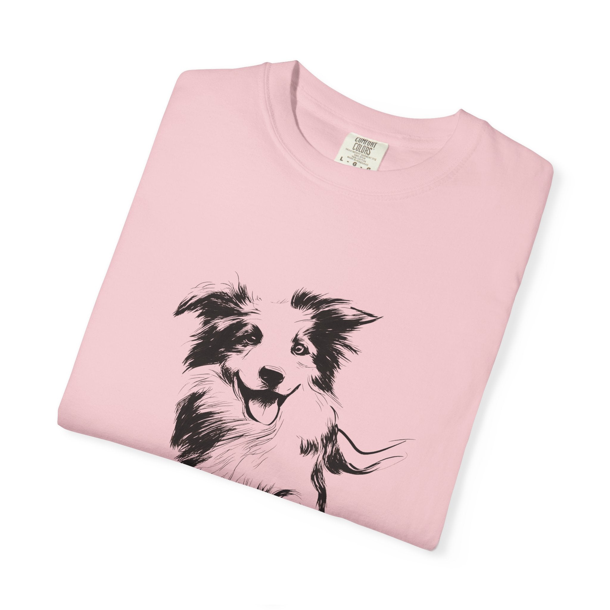 Personalized Border Collie T-Shirt | Custom Dog Name Tee | Comfort Colors 1717 Tee | Minimal Sketch Vintage Style | Dog lover gift