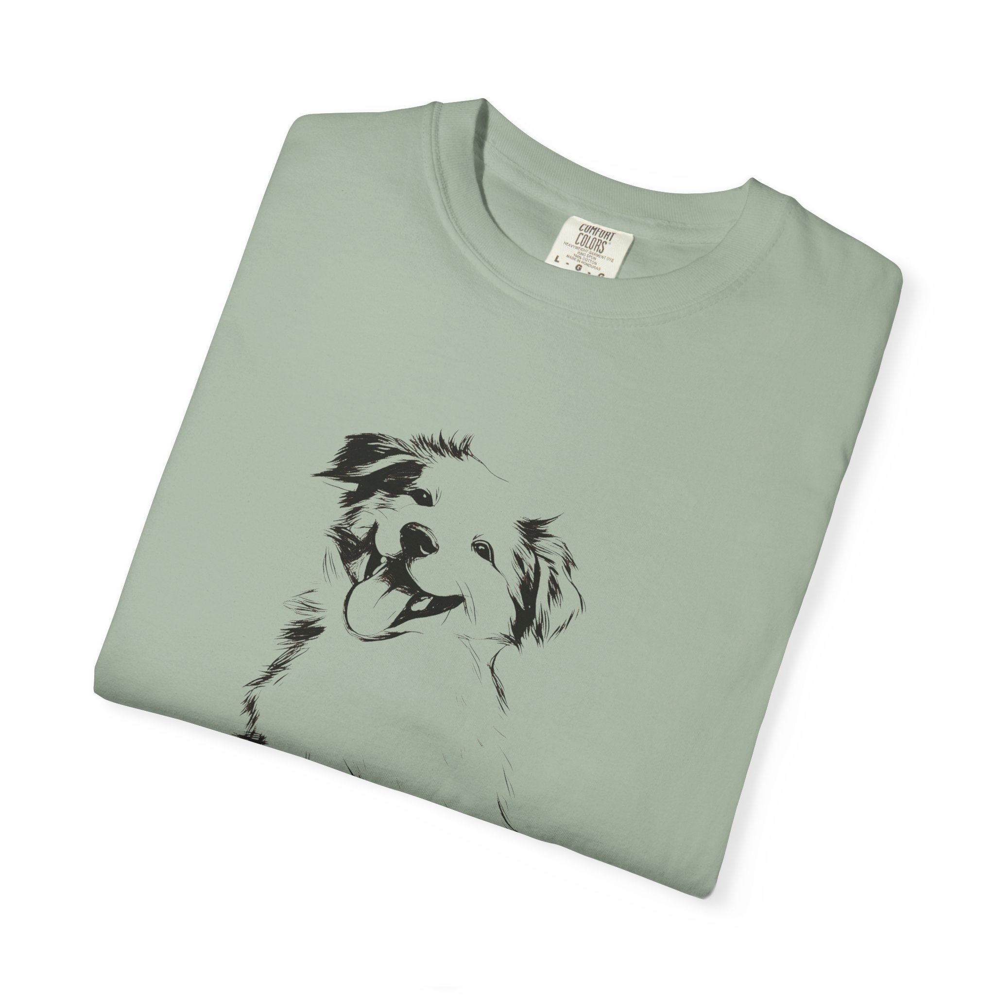 Personalized Australian Shepherd T-Shirt | Custom Dog Name Tee | Comfort Colors 1717 T-Shirt | Minimal Sketch Vintage Style | Dog lover gift