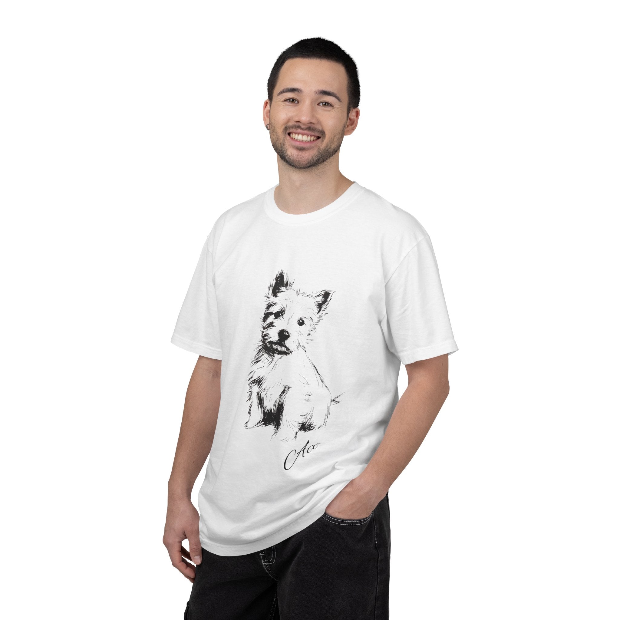 Personalized West Highland White Terrier T-Shirt | Custom Dog Name Tee | Comfort Colors Tee | Minimal Sketch Vintage Style | Dog lover gift