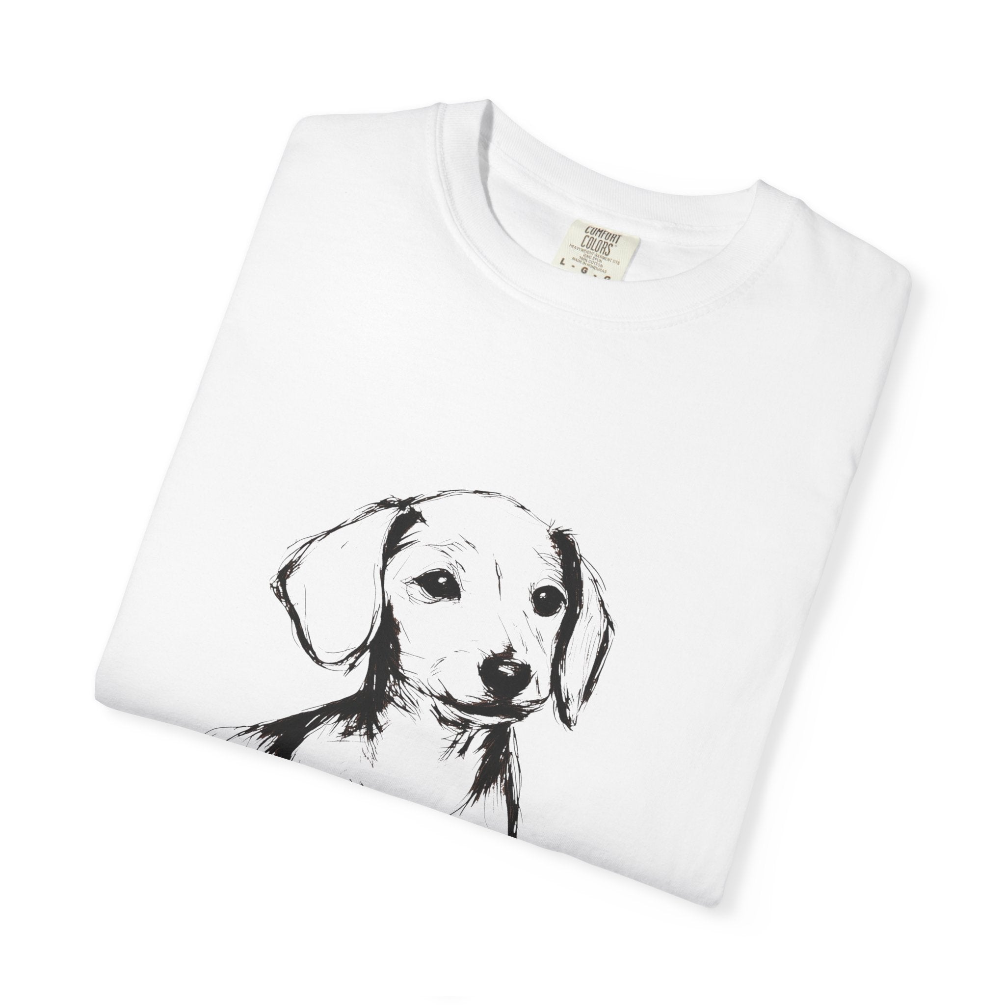 Personalized Dachshund T-Shirt | Custom Dog Name Tee | Comfort Colors 1717 Tee | Minimal Sketch Vintage Style | Dog lover gift